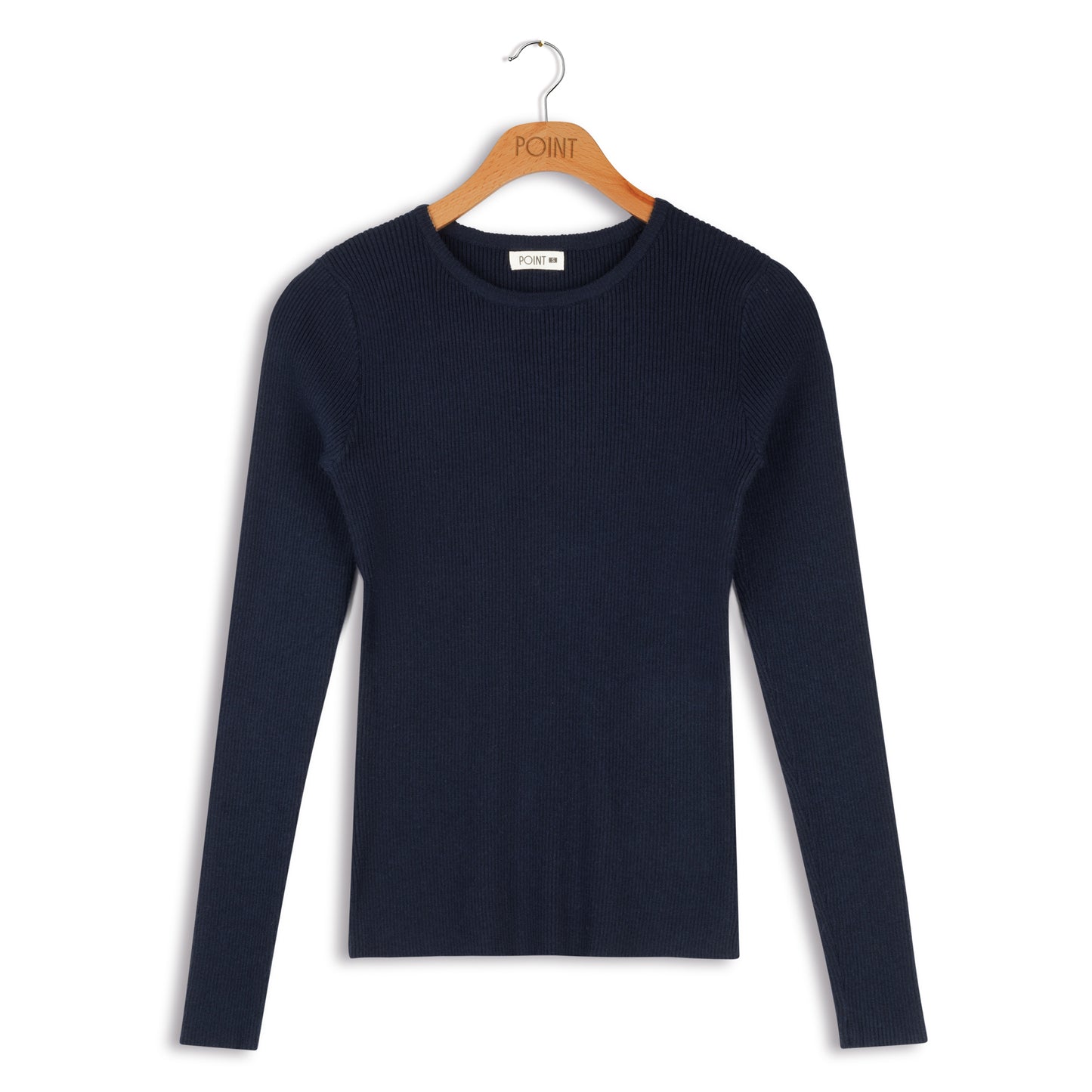 point rib knit crew