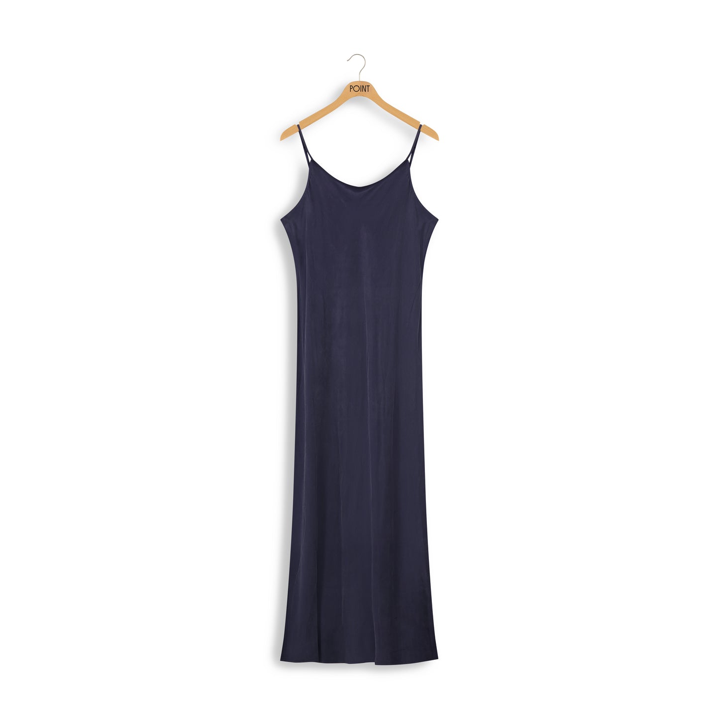 Point suede straight slip dress