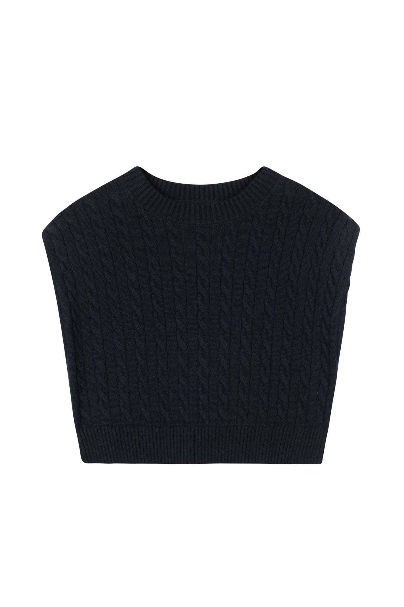 Point Cable Knit Vest