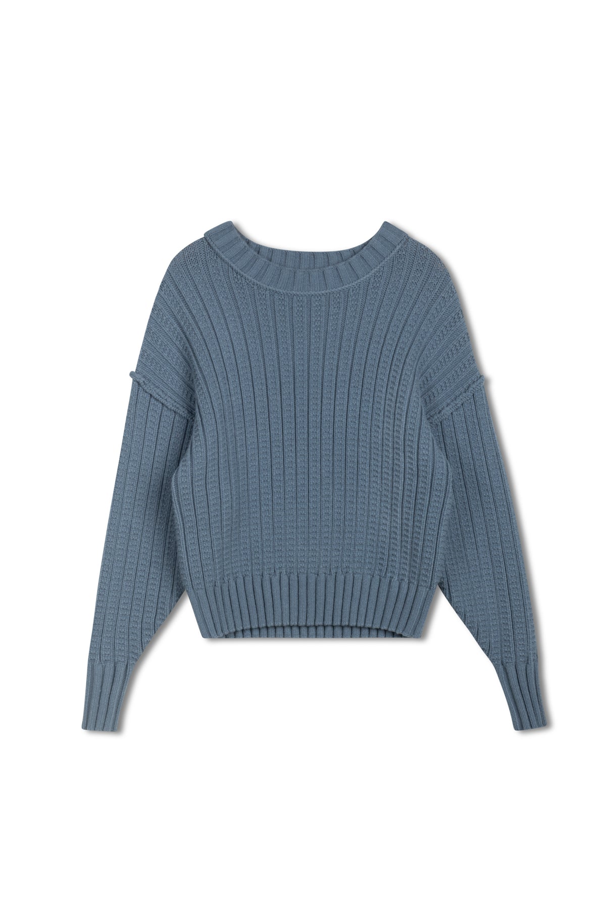 point chunky crew sweater