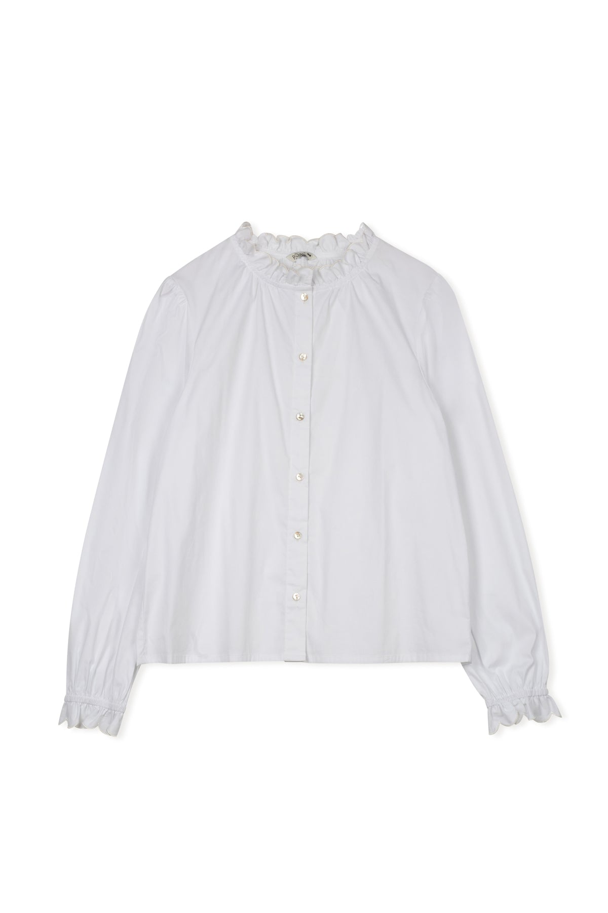 point ruffle blouse