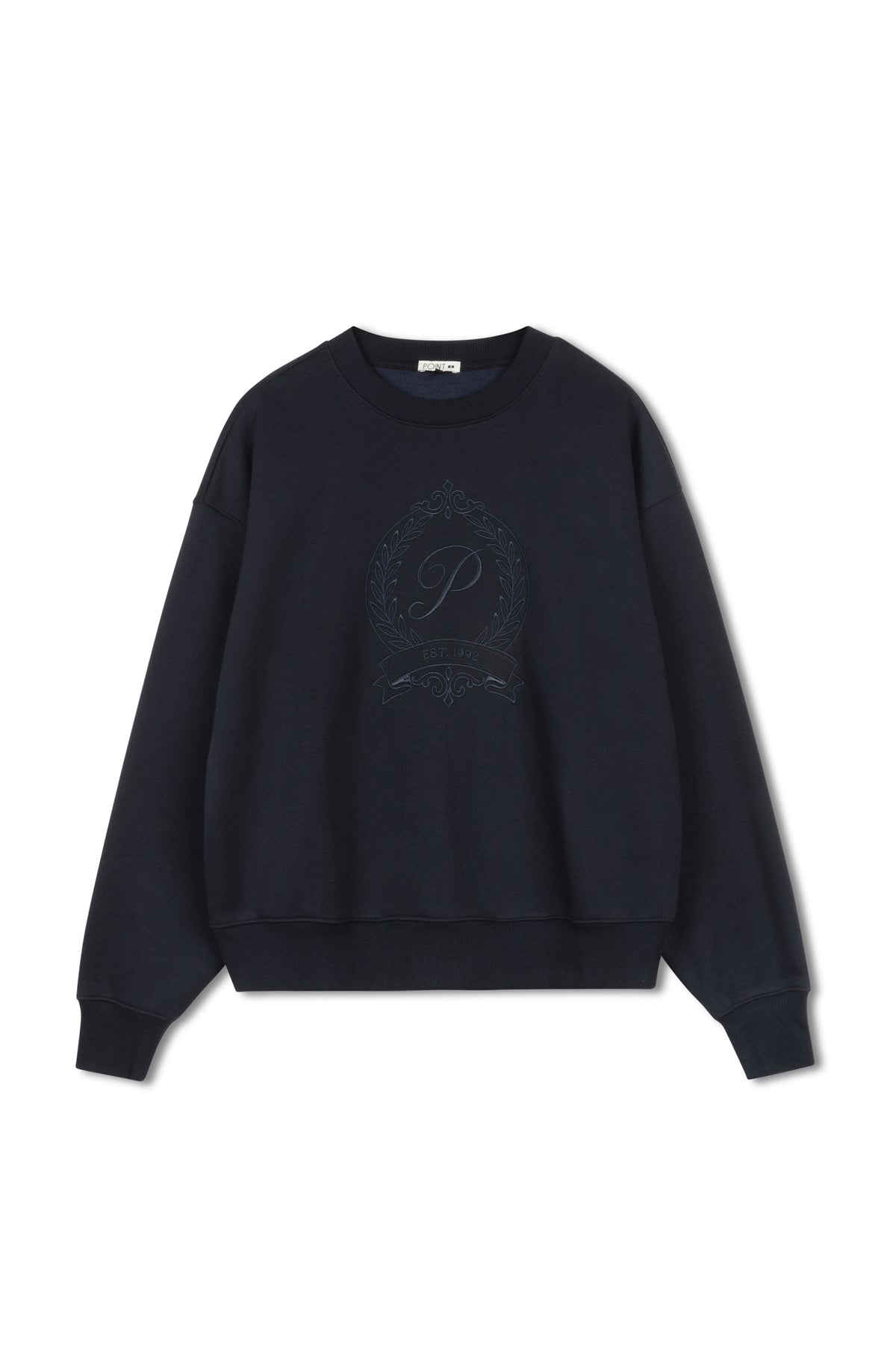 point embroidered sweatshirt