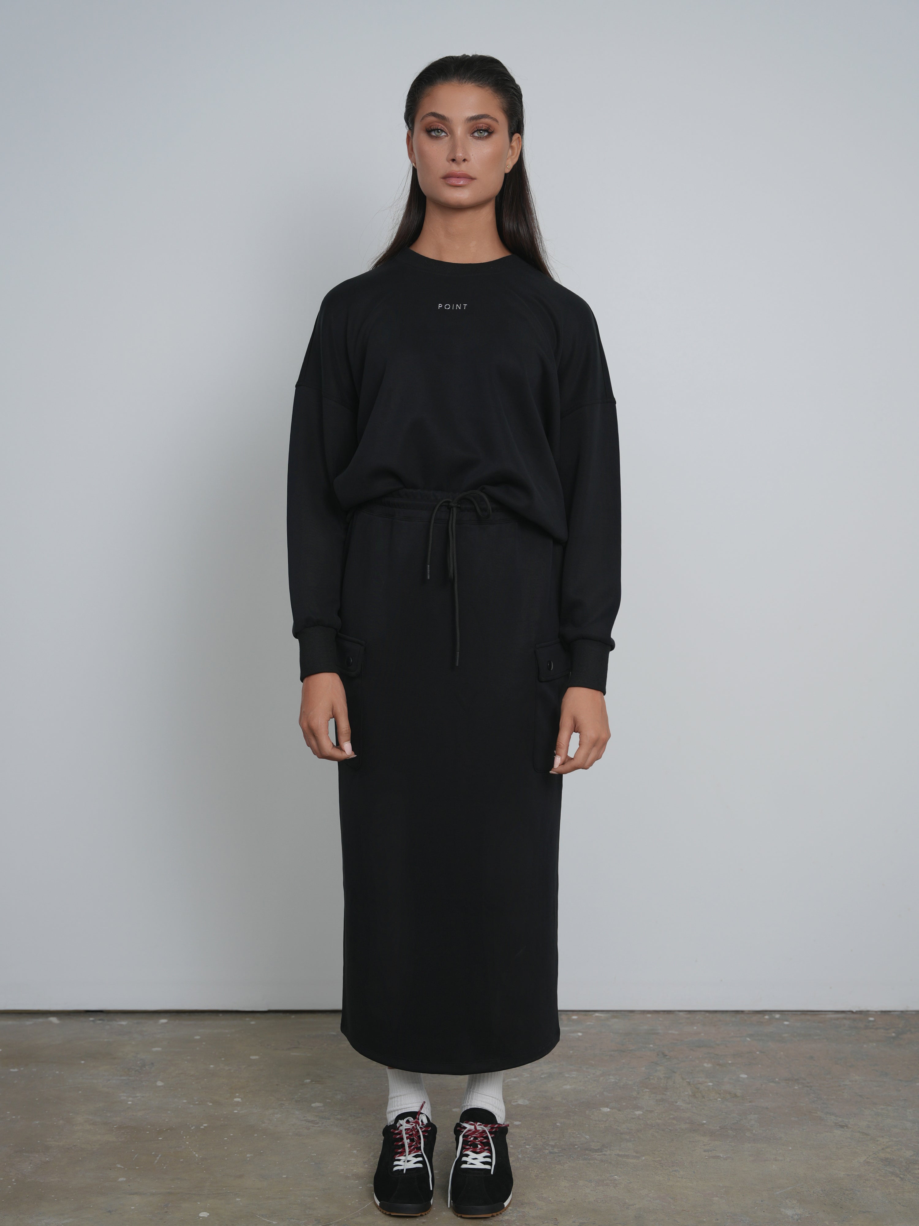 AP STUDIO Warm Sweat Cargo Skirt ブラック38 W127 Icon Cargo Skirt