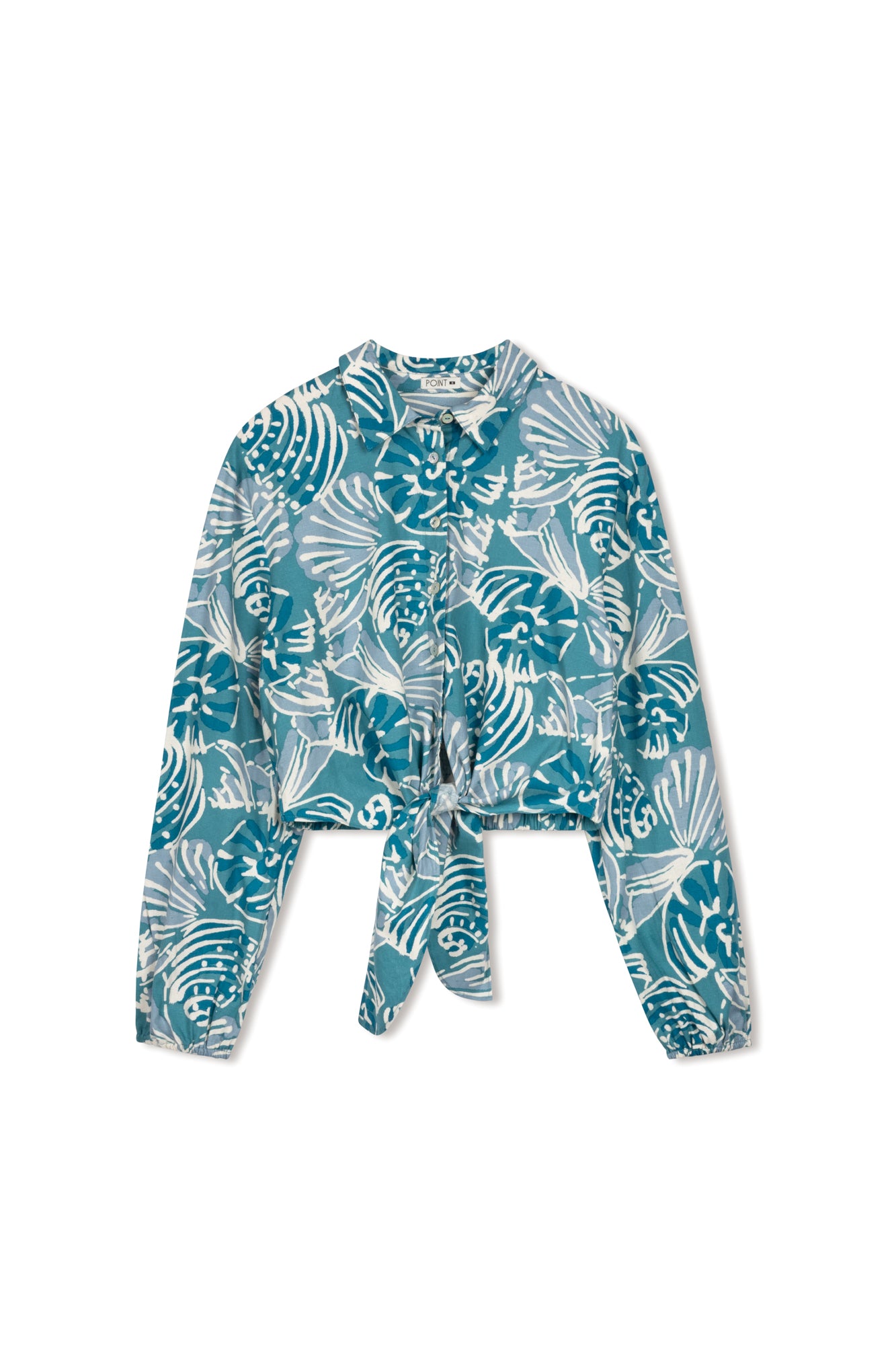 point tie front shirt