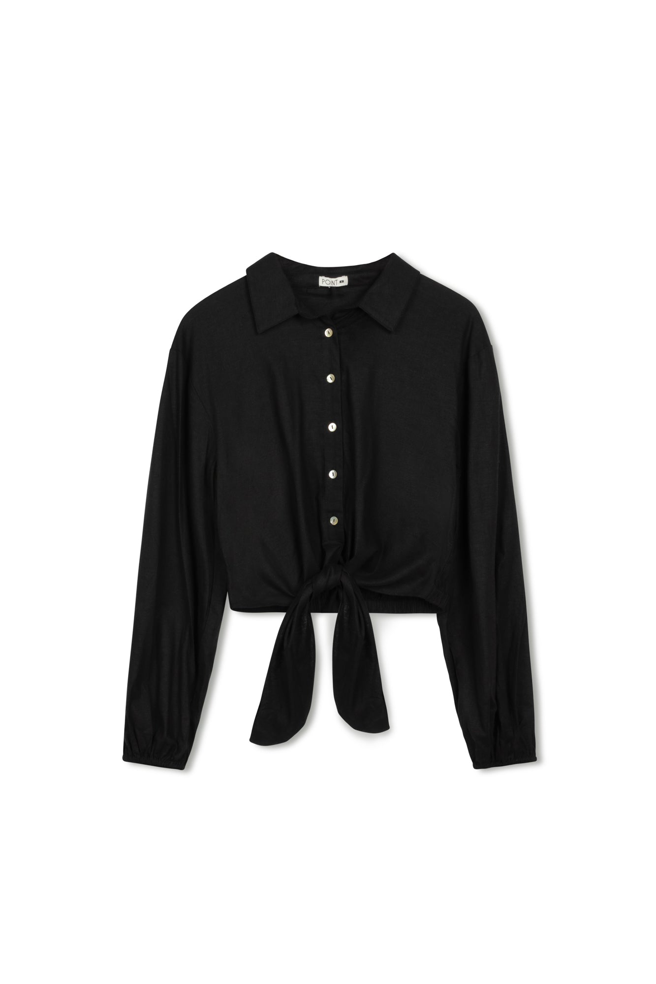 point tie front shirt
