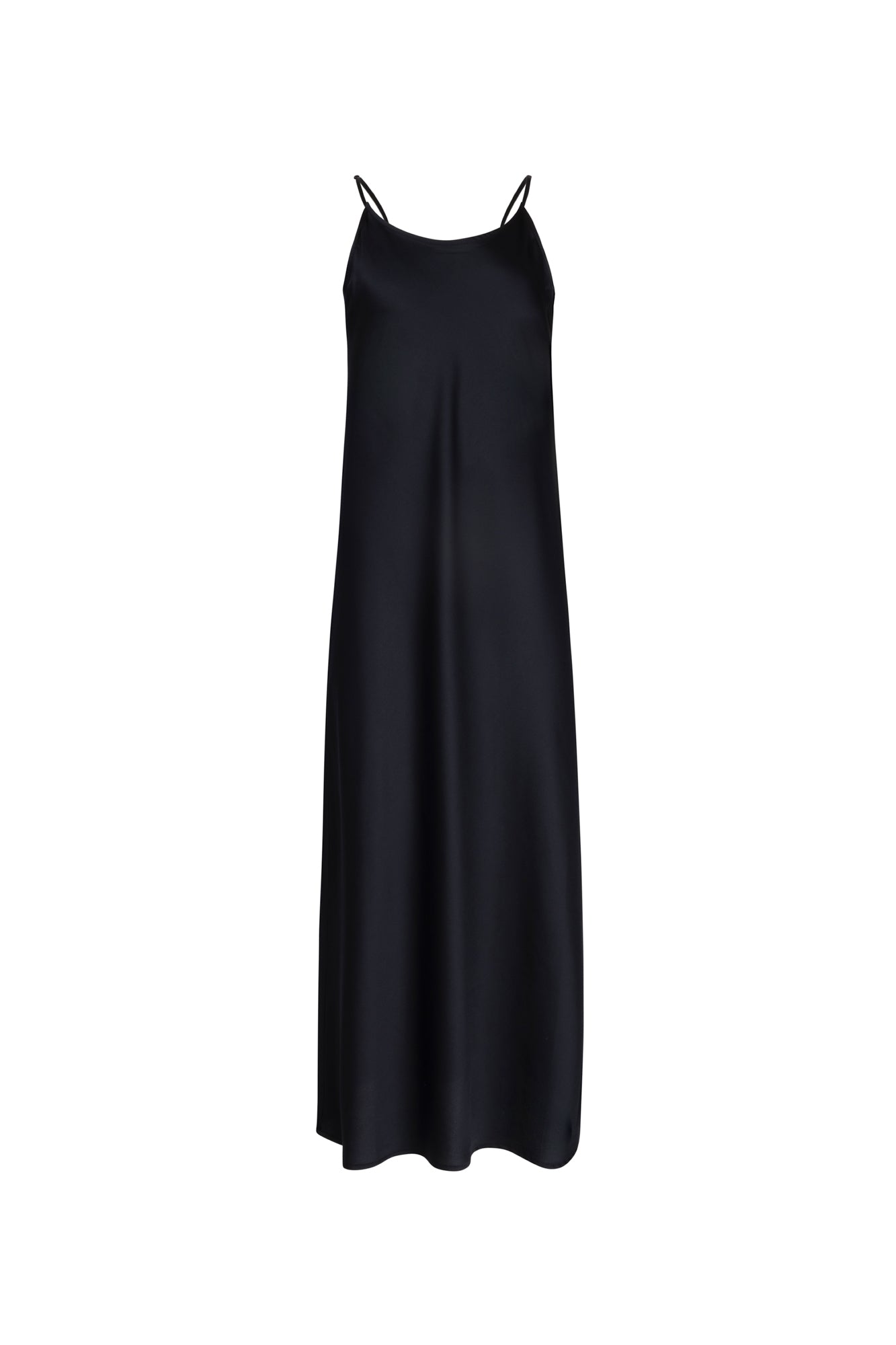 Point Satin Straight Slip Dress