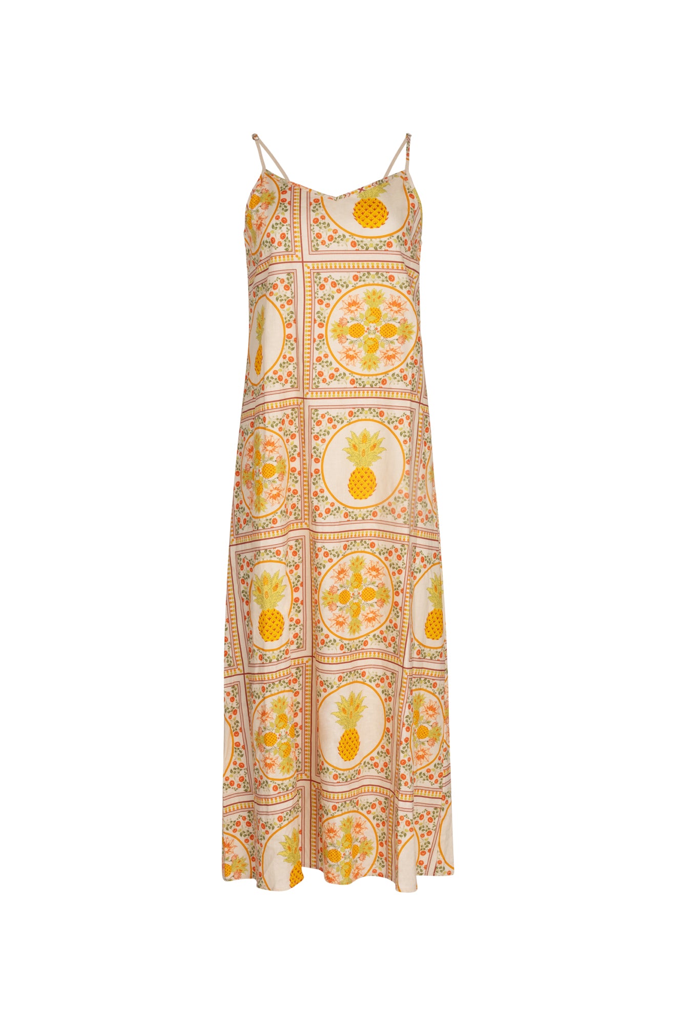 Point Linen A-Line Slip Dress