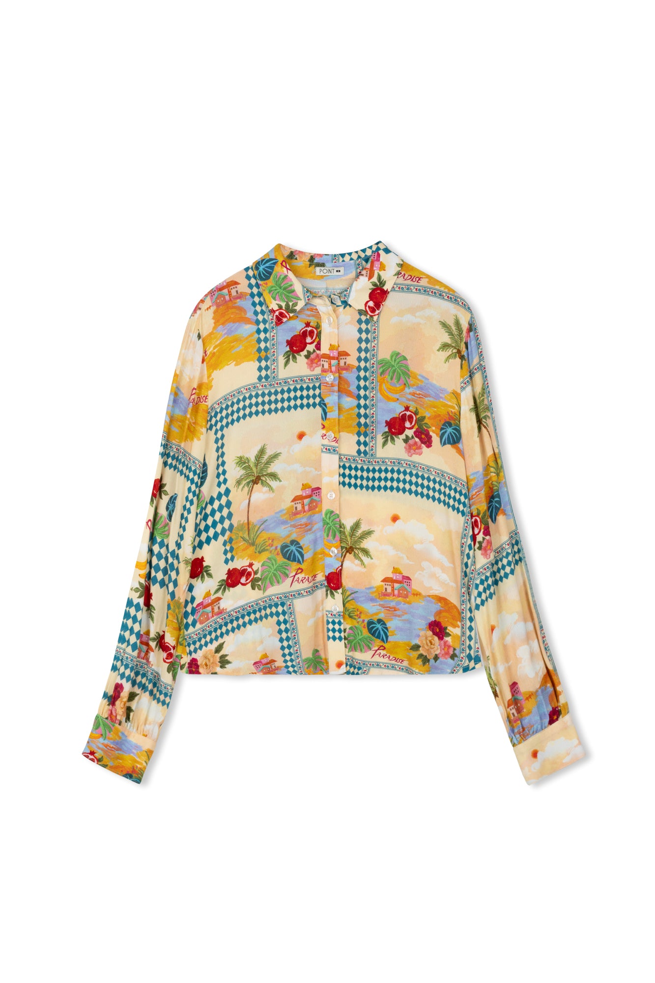 Point Georgette Button Up