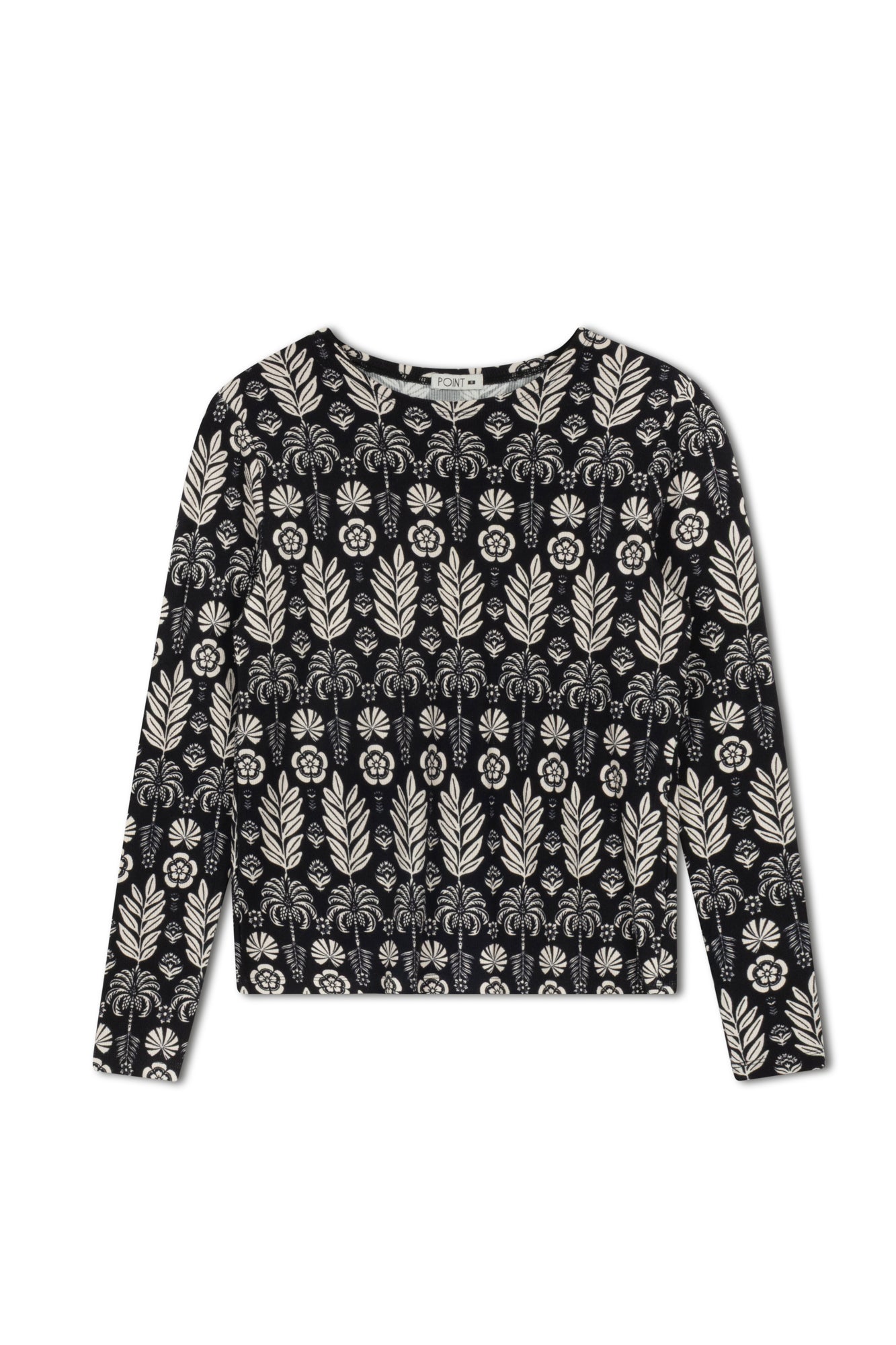 POINT PRINTED JERSEY CREW