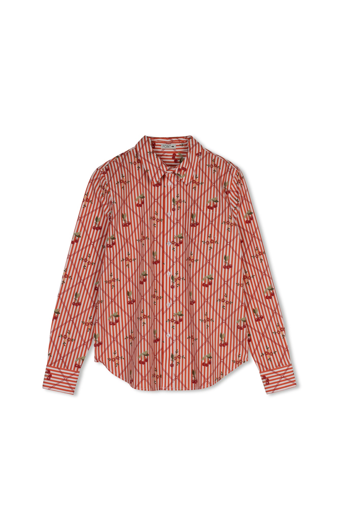 POINT PRINTED POPLIN BLOUSE