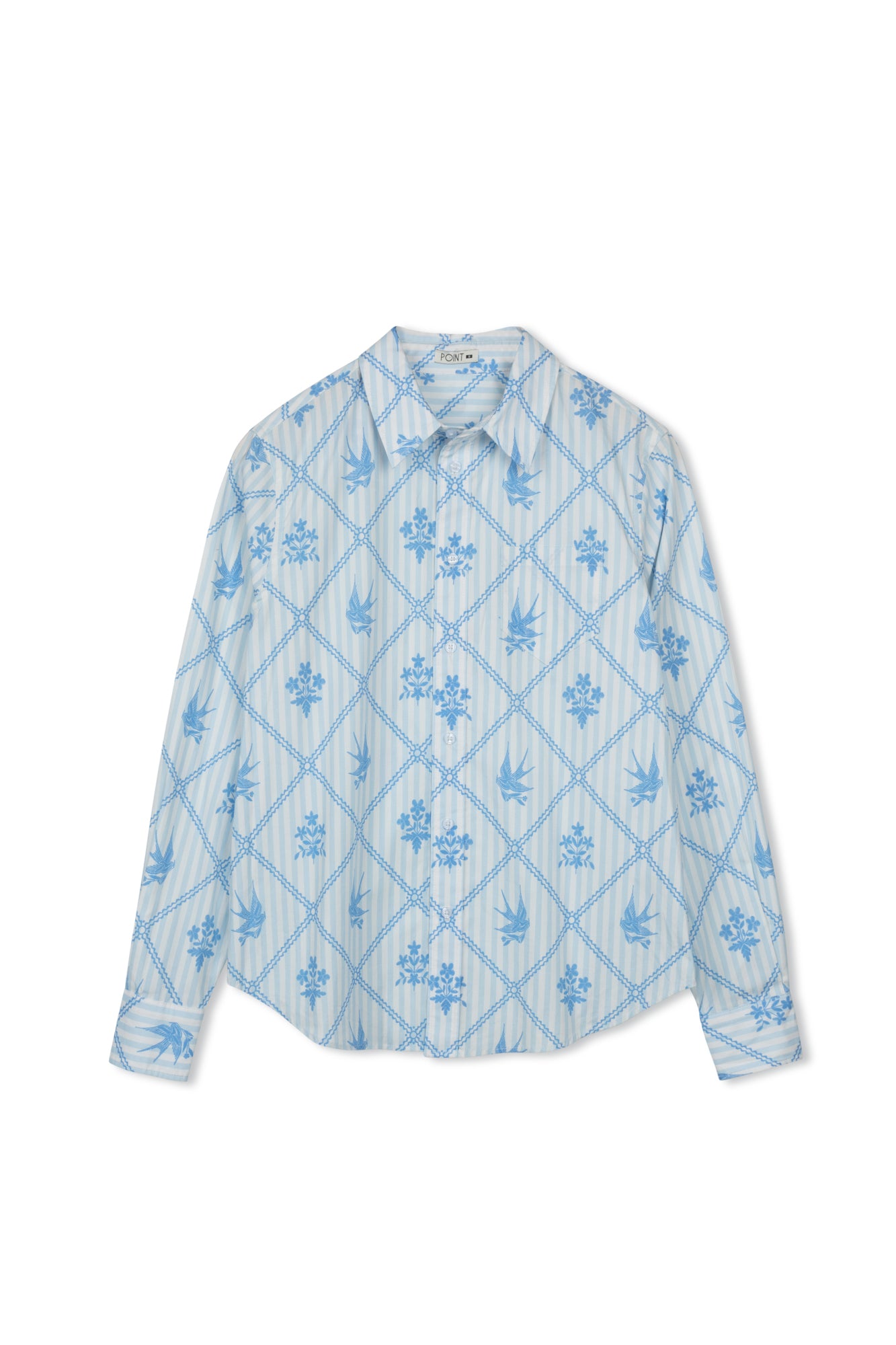 POINT PRINTED POPLIN BLOUSE