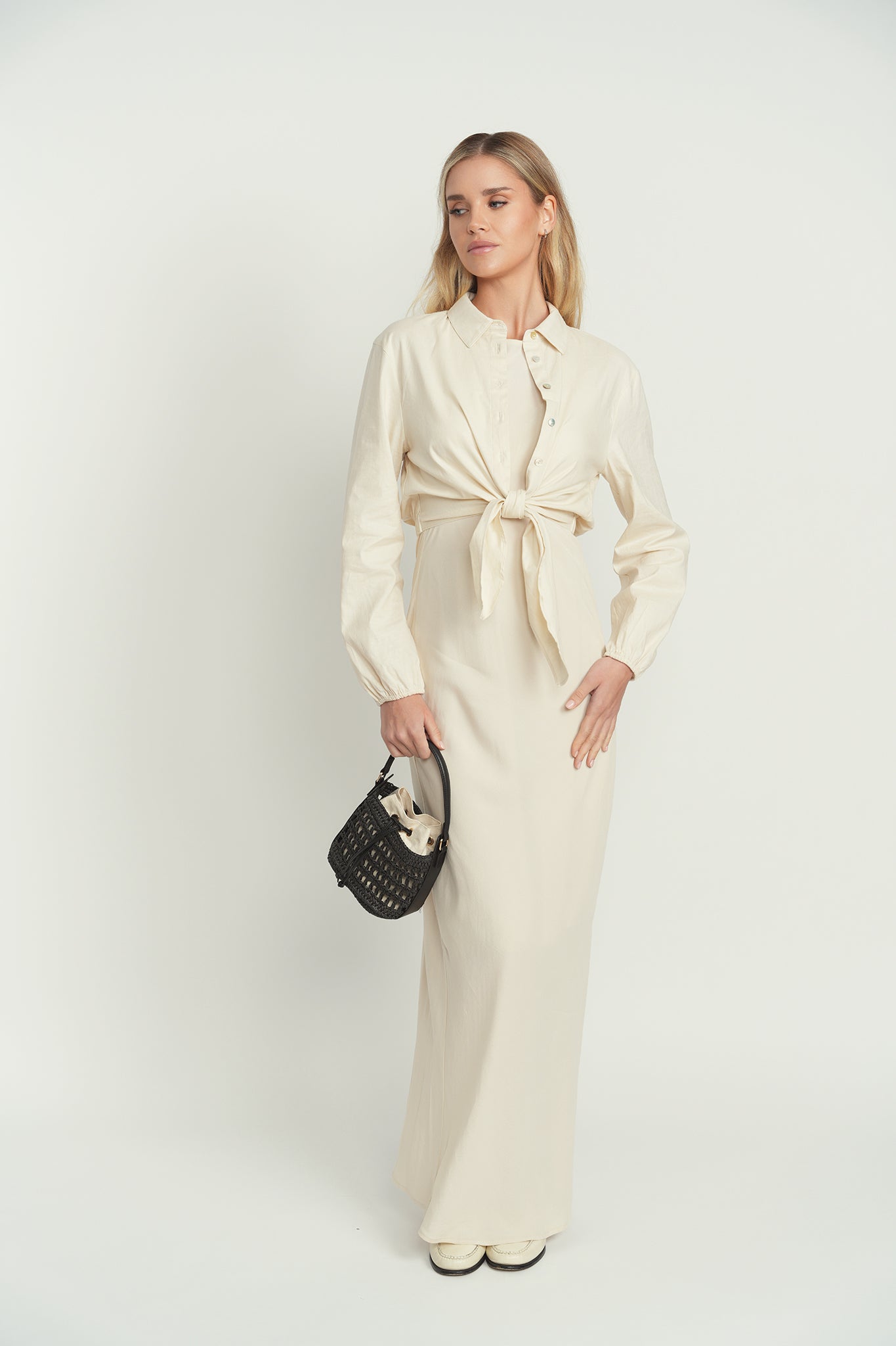 Point Georgette Crew A-line Dress Point Georgette Crew A-line Dress