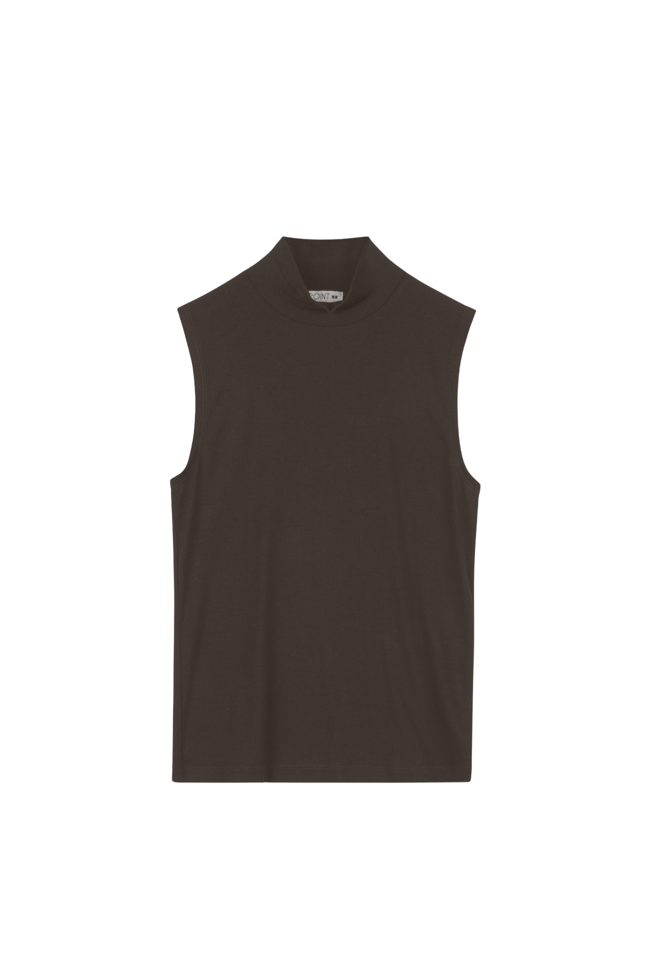 Point Jersey Rib Sleeveless Turtleneck