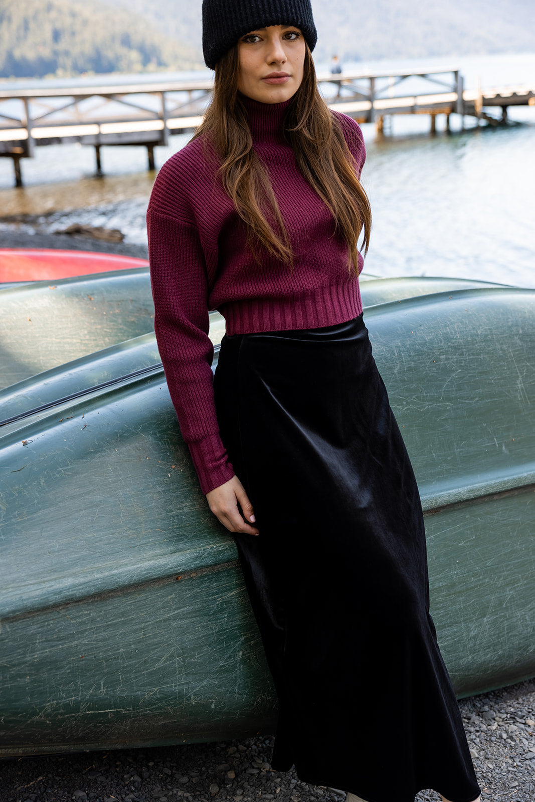 Knit on sale velvet skirt