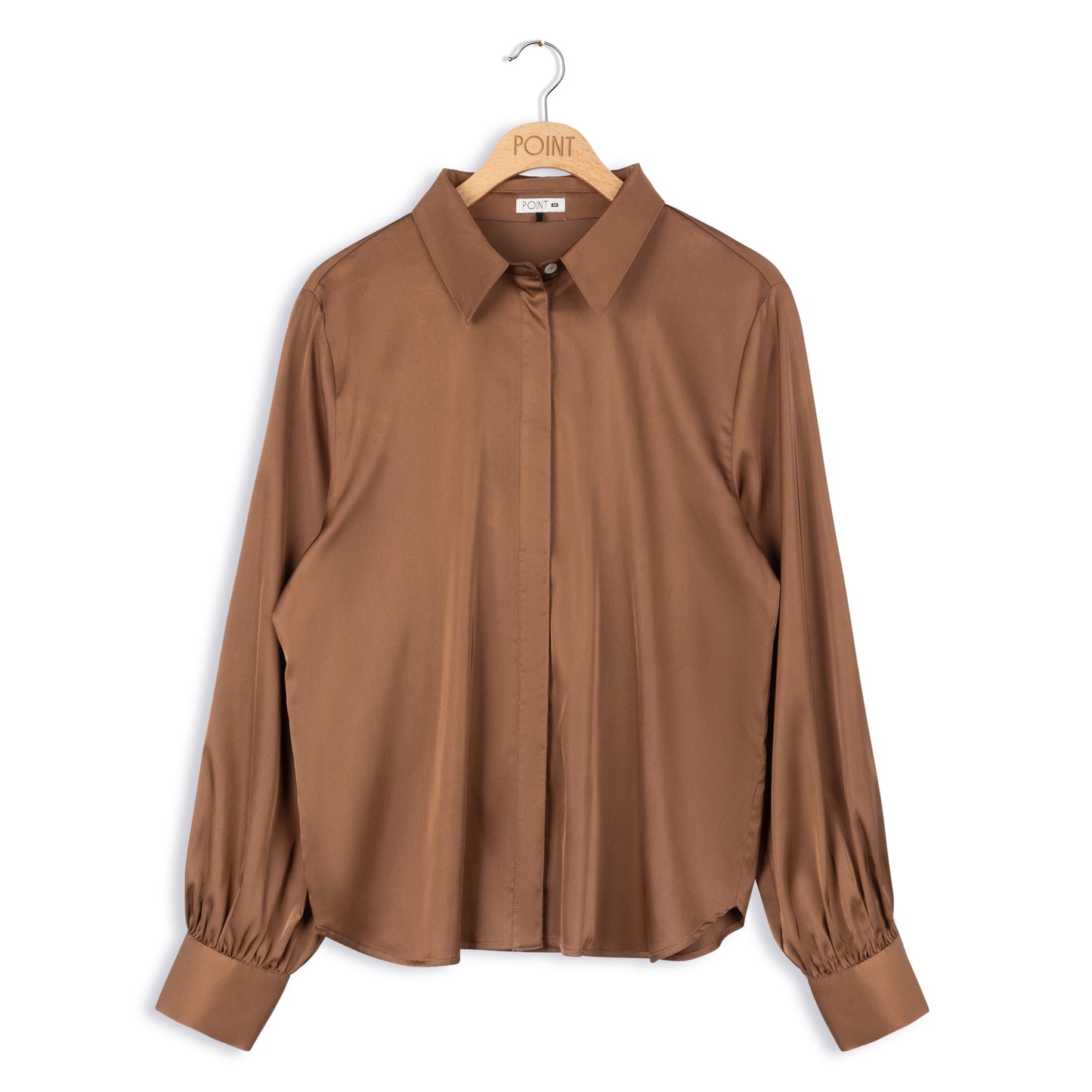 point satin blouse