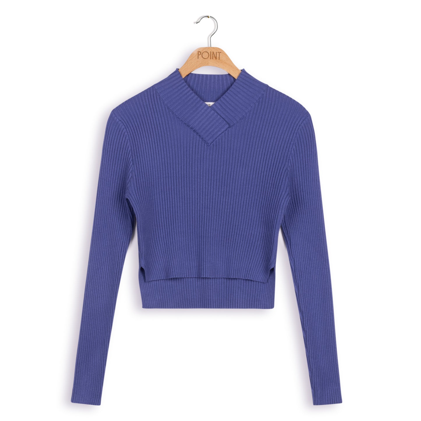 point vneck cropped sweater