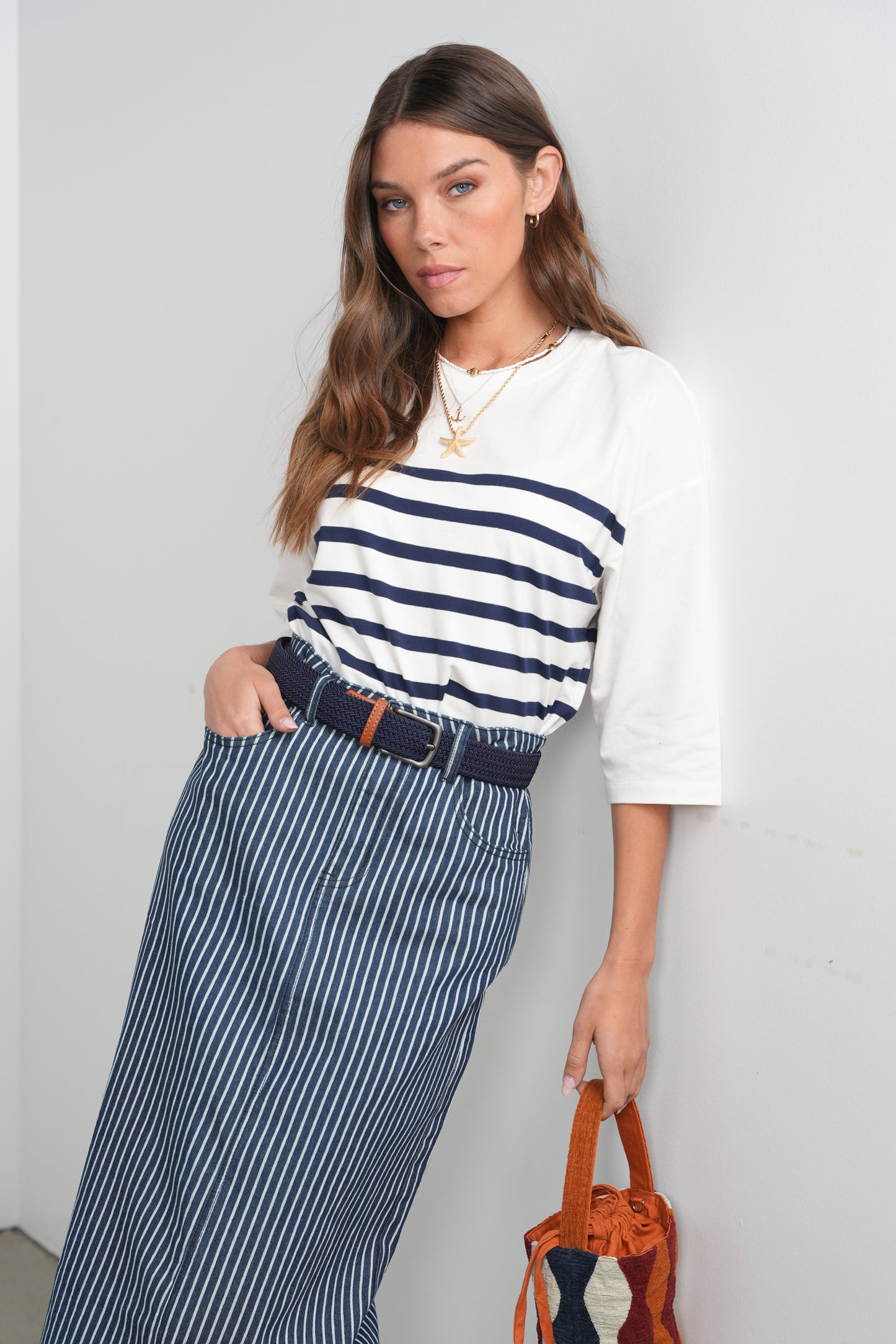 POINT JERSEY STRIPE TEE