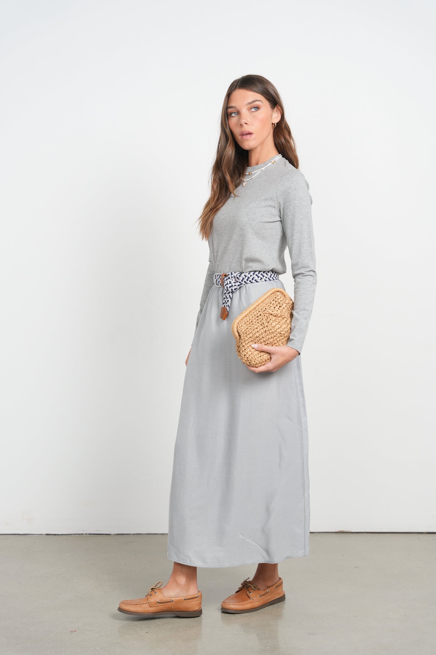 POINT BRUSHED A-LINE SKIRT