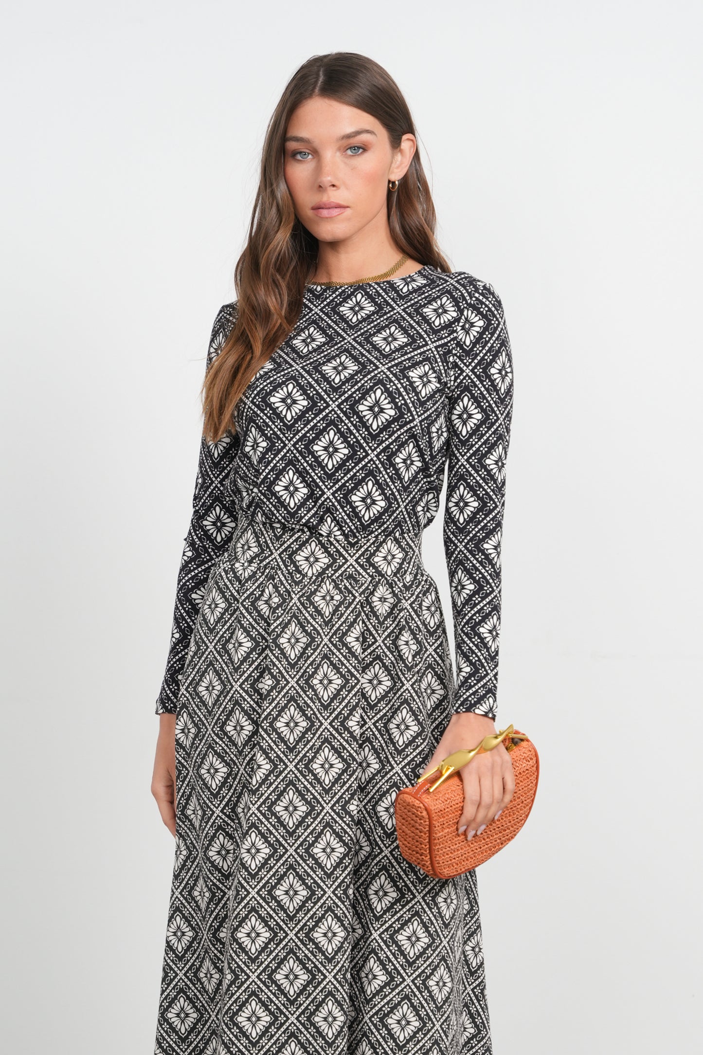 POINT PRINTED JERSEY CREW