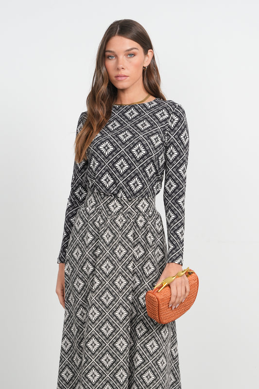 POINT PRINTED JERSEY CREW