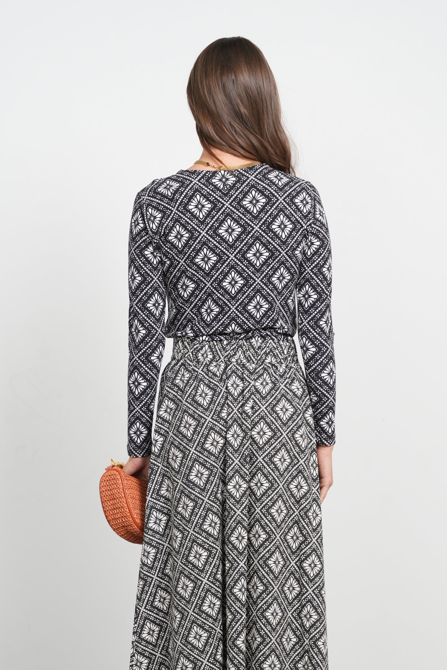 POINT PRINTED JERSEY CREW