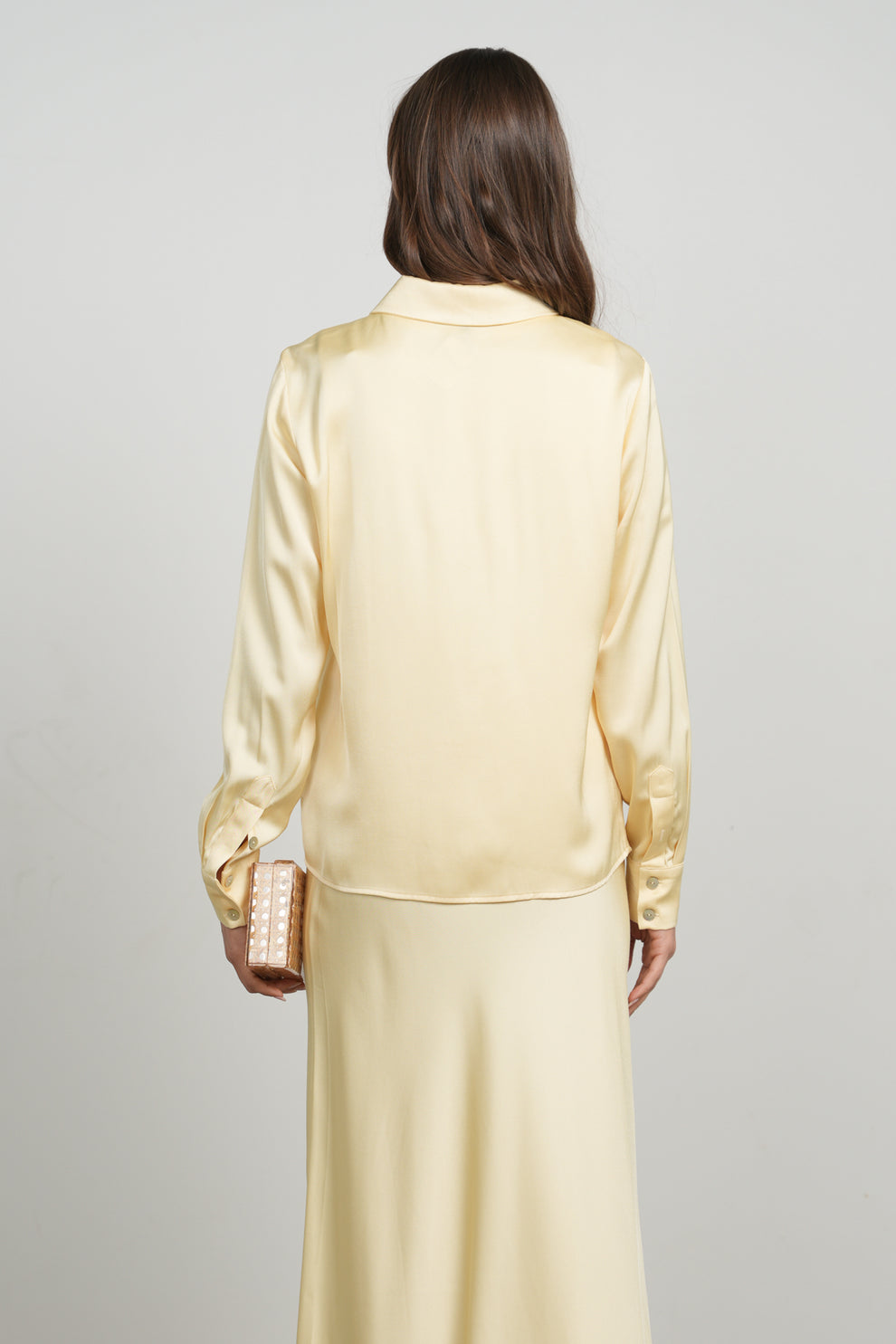 satin button up shirt dress POINT xs / NAVY trunk 3 Ways to Wear Closure Type:Corset WHY CHOOSE US