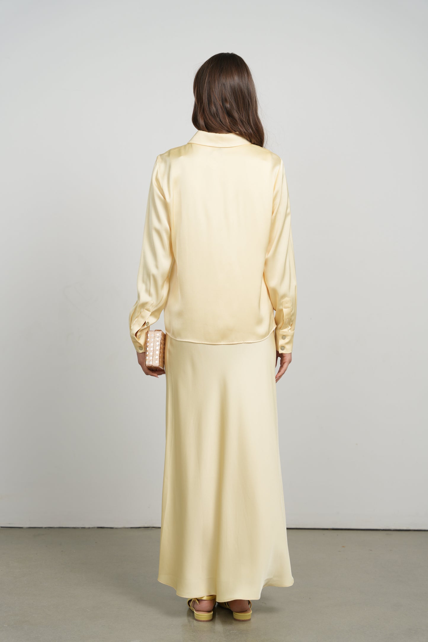 POINT SATIN STRAIGHT SKIRT