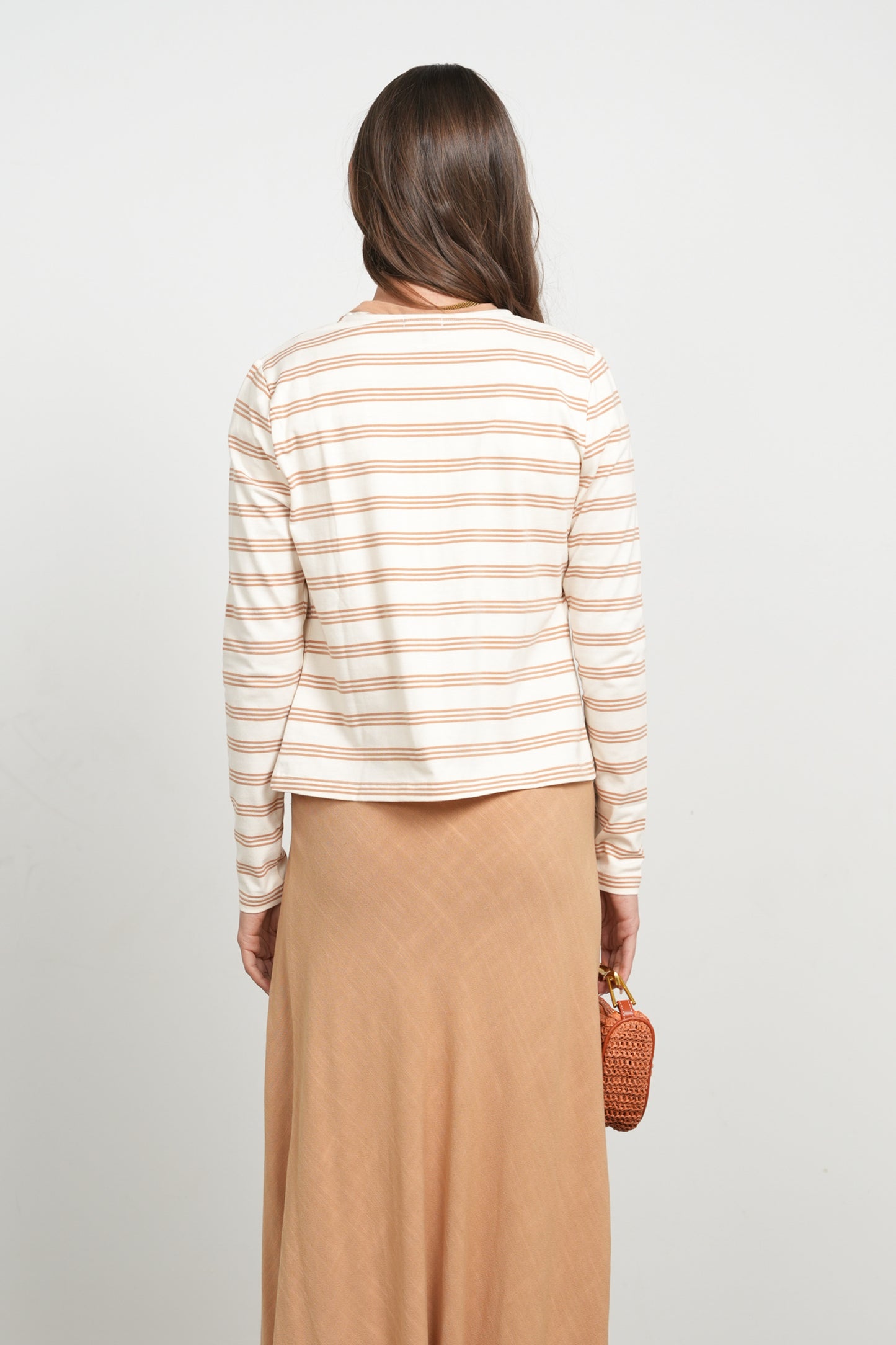 POINT STRIPE TEE CARDI