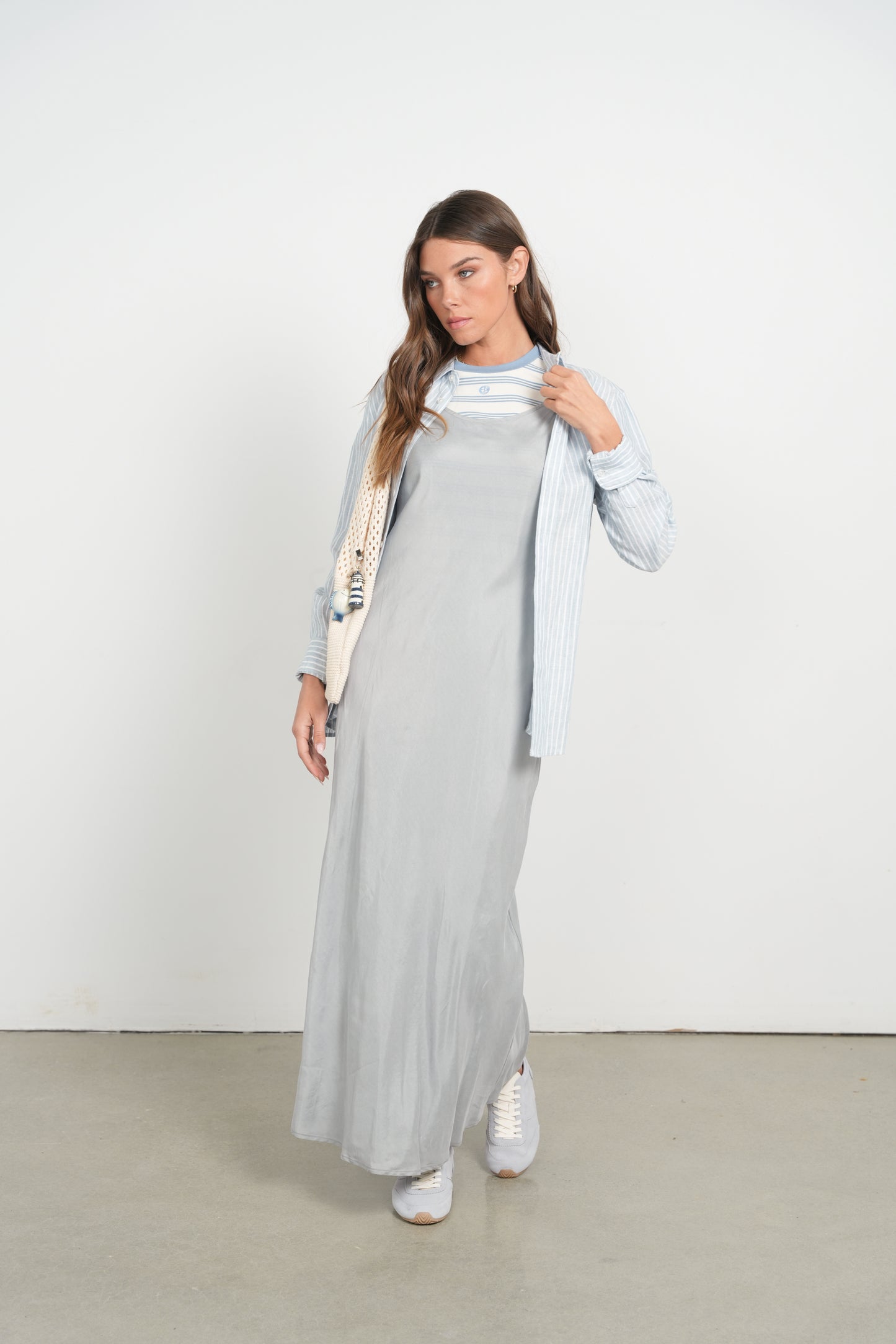 POINT BRUSHED STRAIGHT DRESS