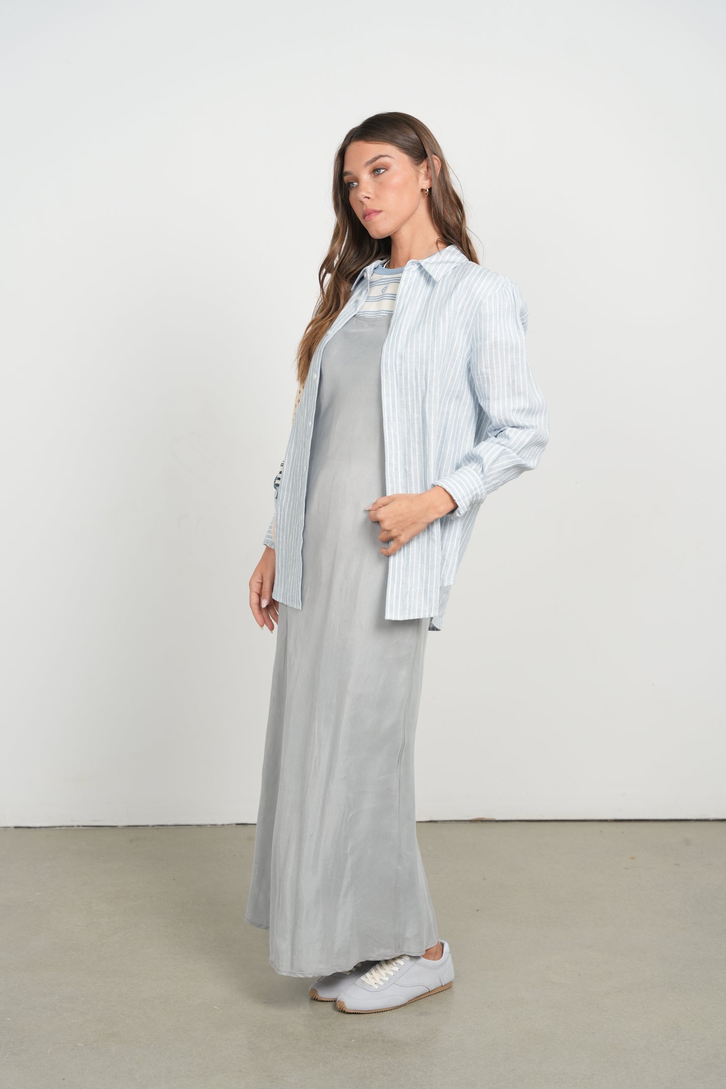 POINT BRUSHED STRAIGHT DRESS