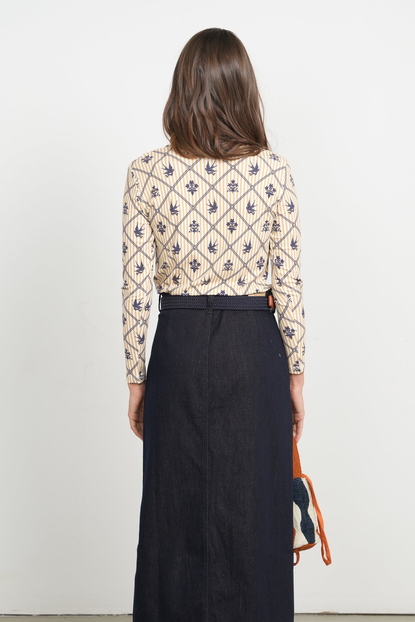 POINT PRINTED JERSEY CREW