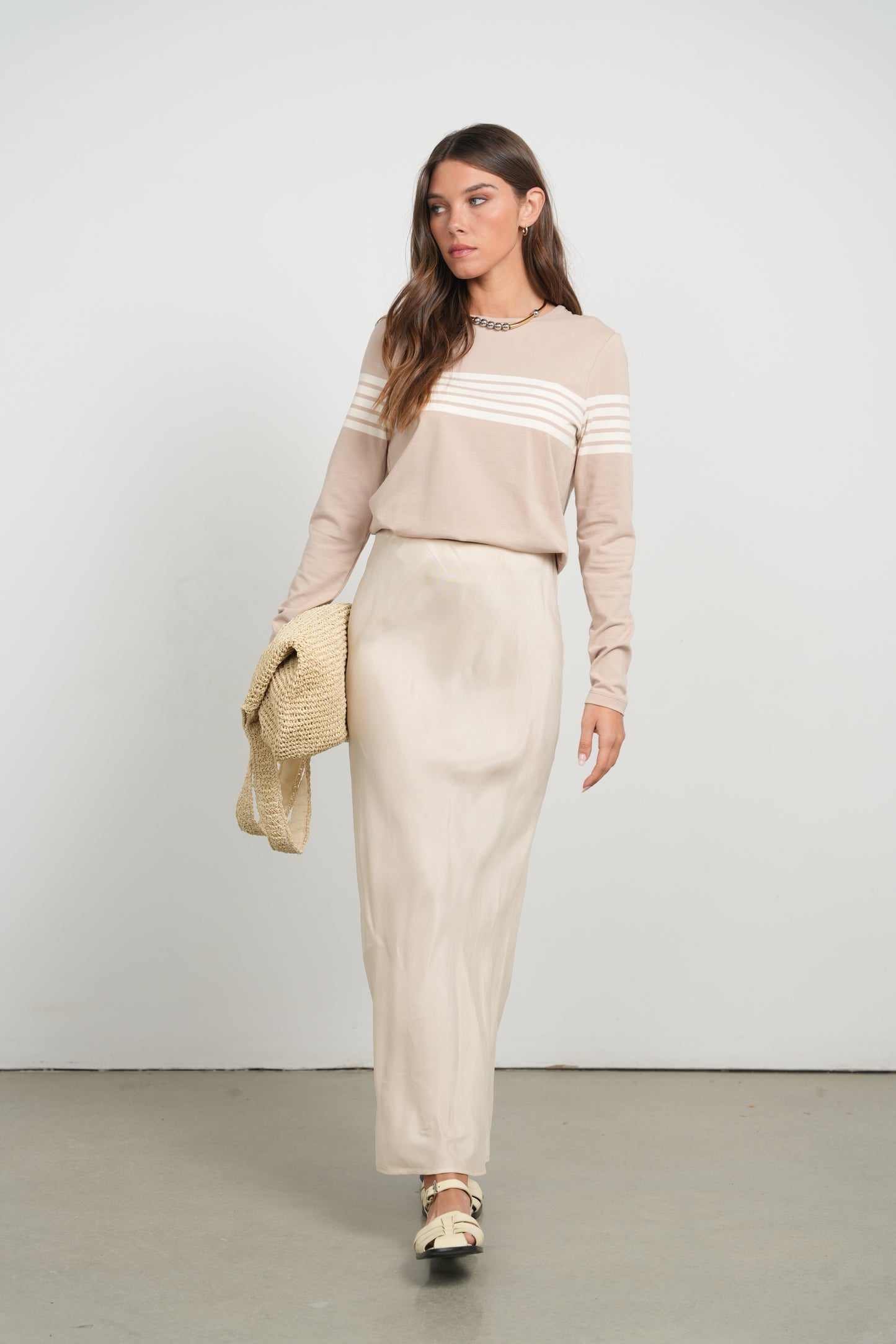 POINT BRUSHED STRAIGHT SKIRT