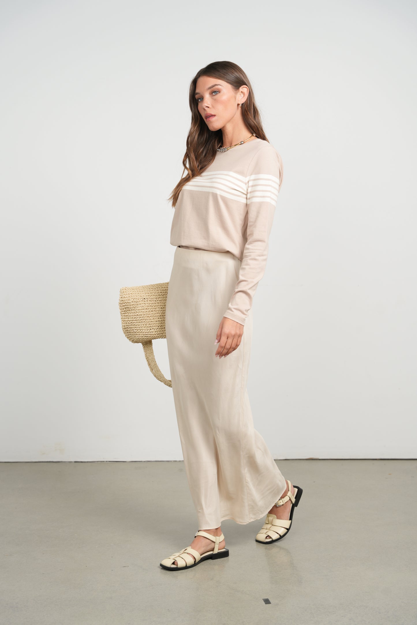 POINT BRUSHED STRAIGHT SKIRT