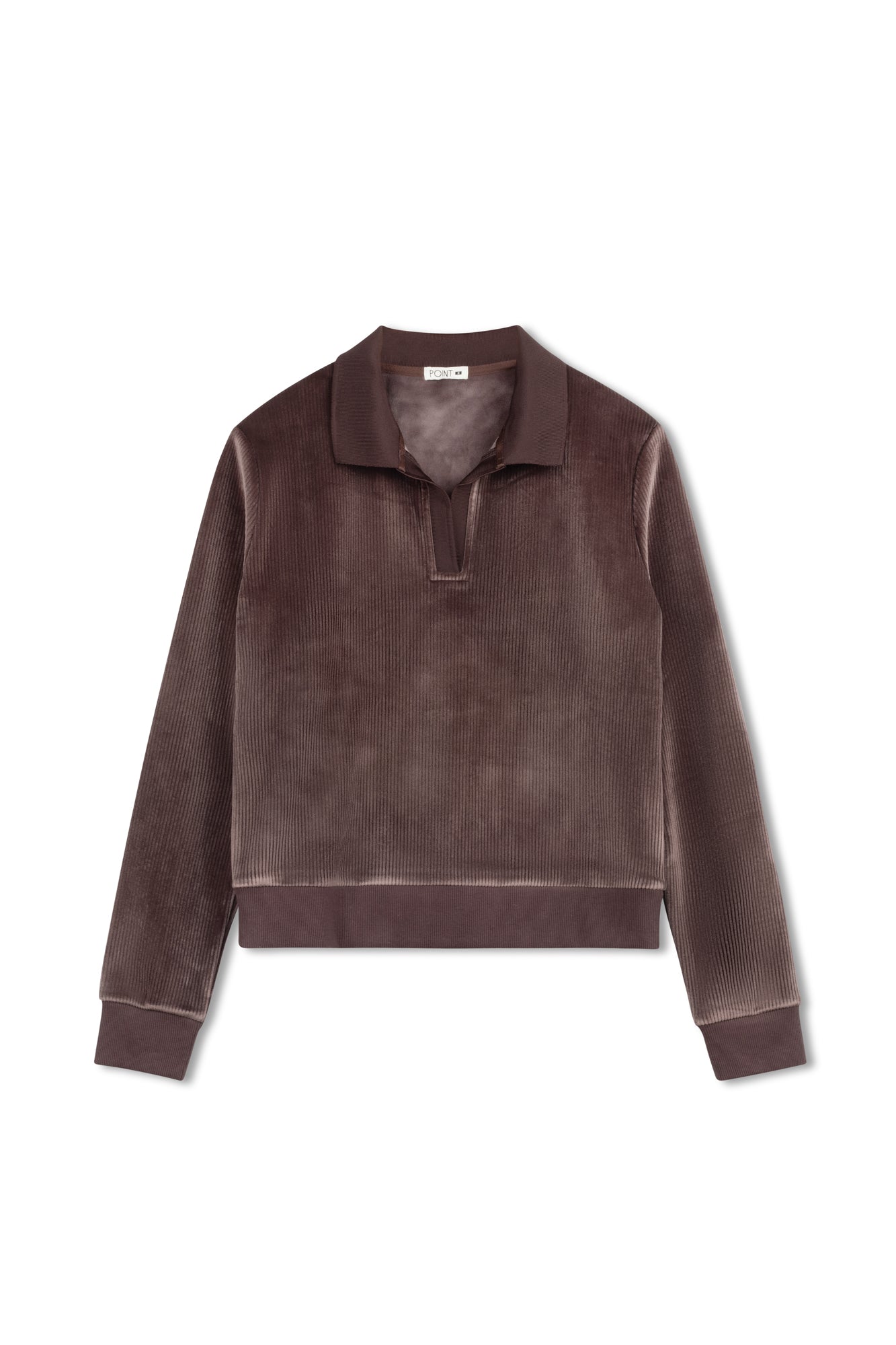 Point Ribbed Velour Polo