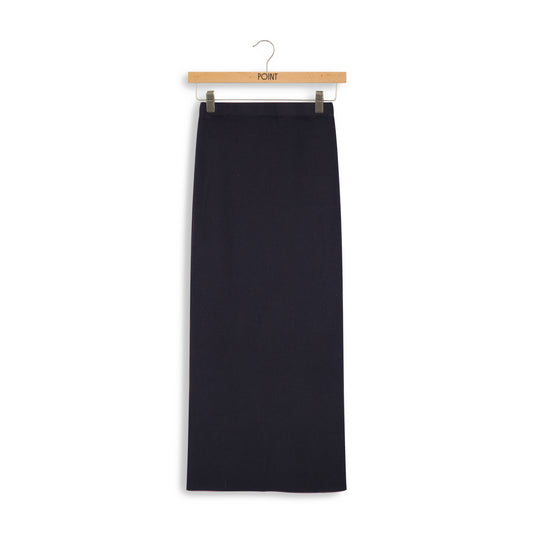 point straight rib skirt