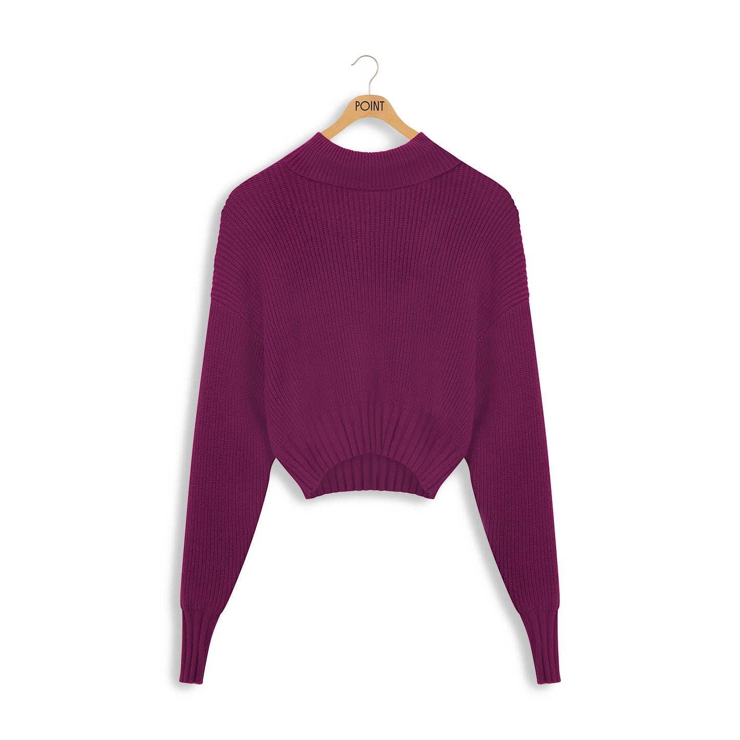 point crop turtleneck pullover