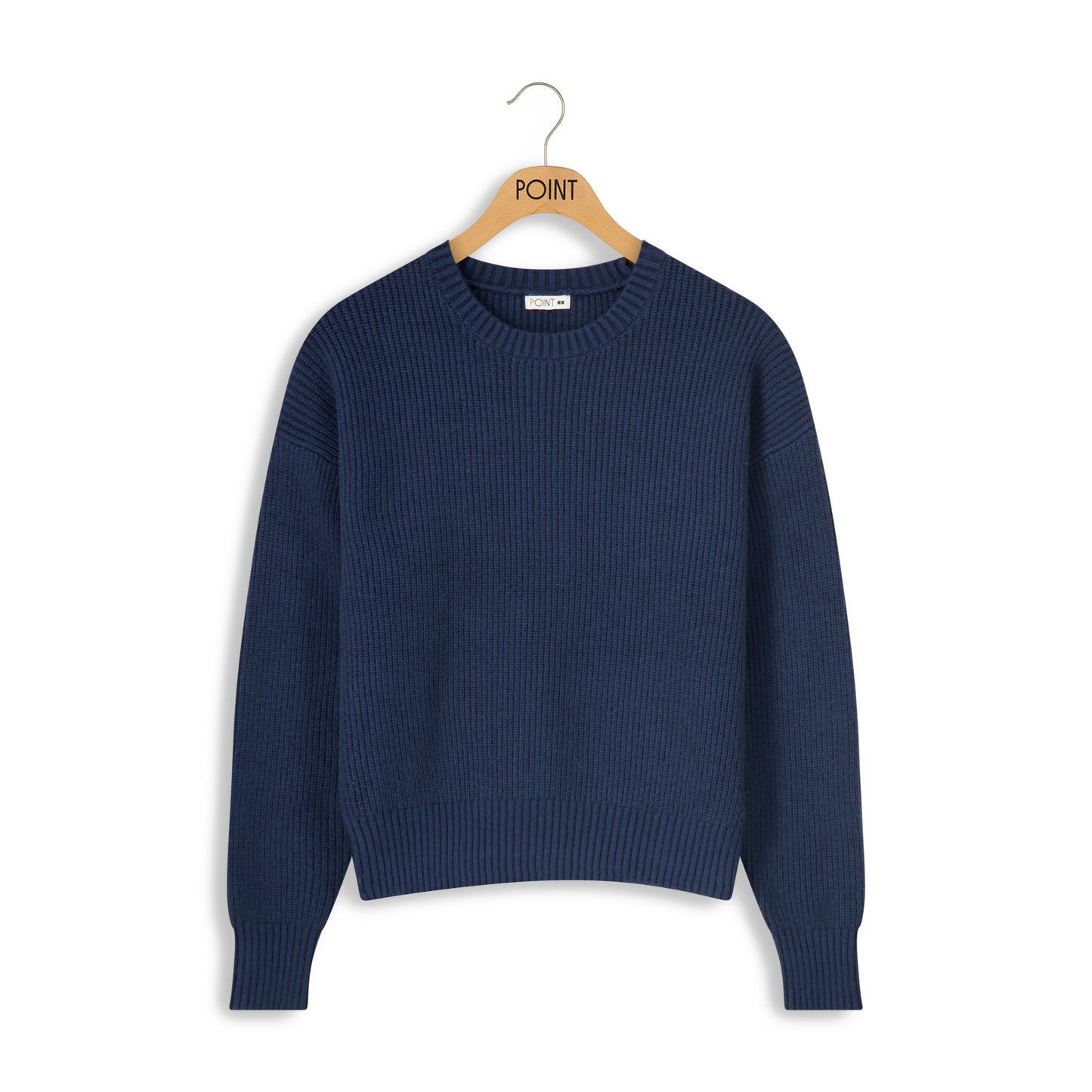 point chunky crew sweater