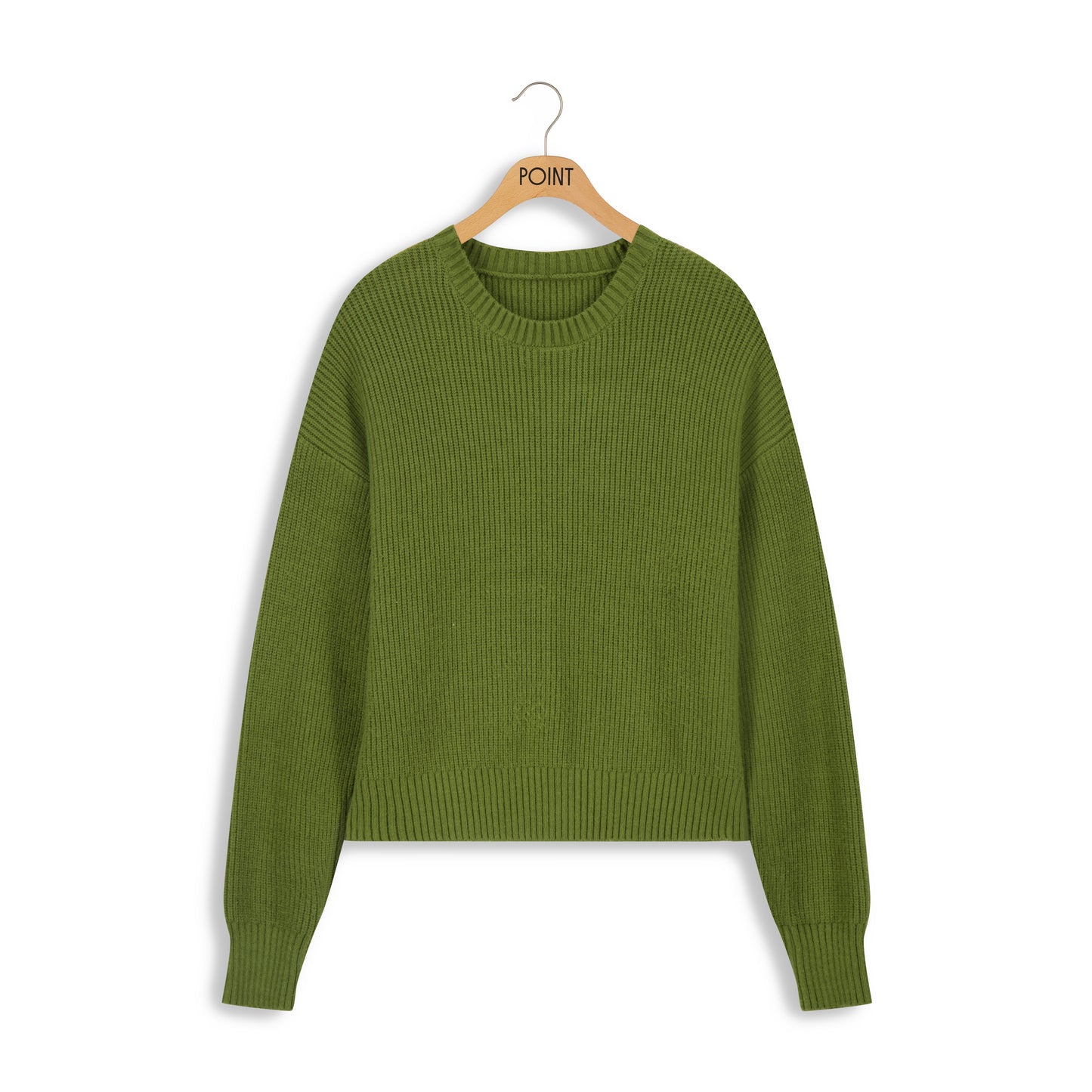 point chunky crew sweater