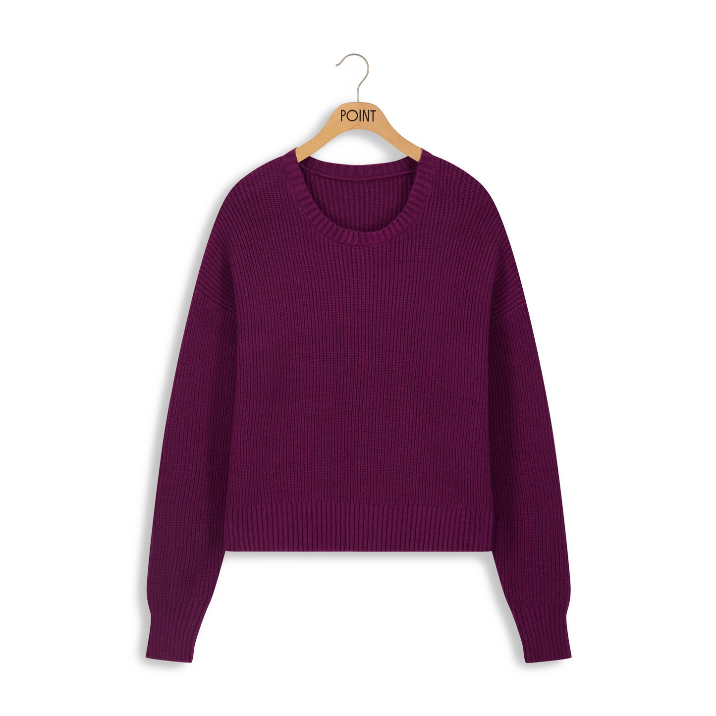 point chunky crew sweater