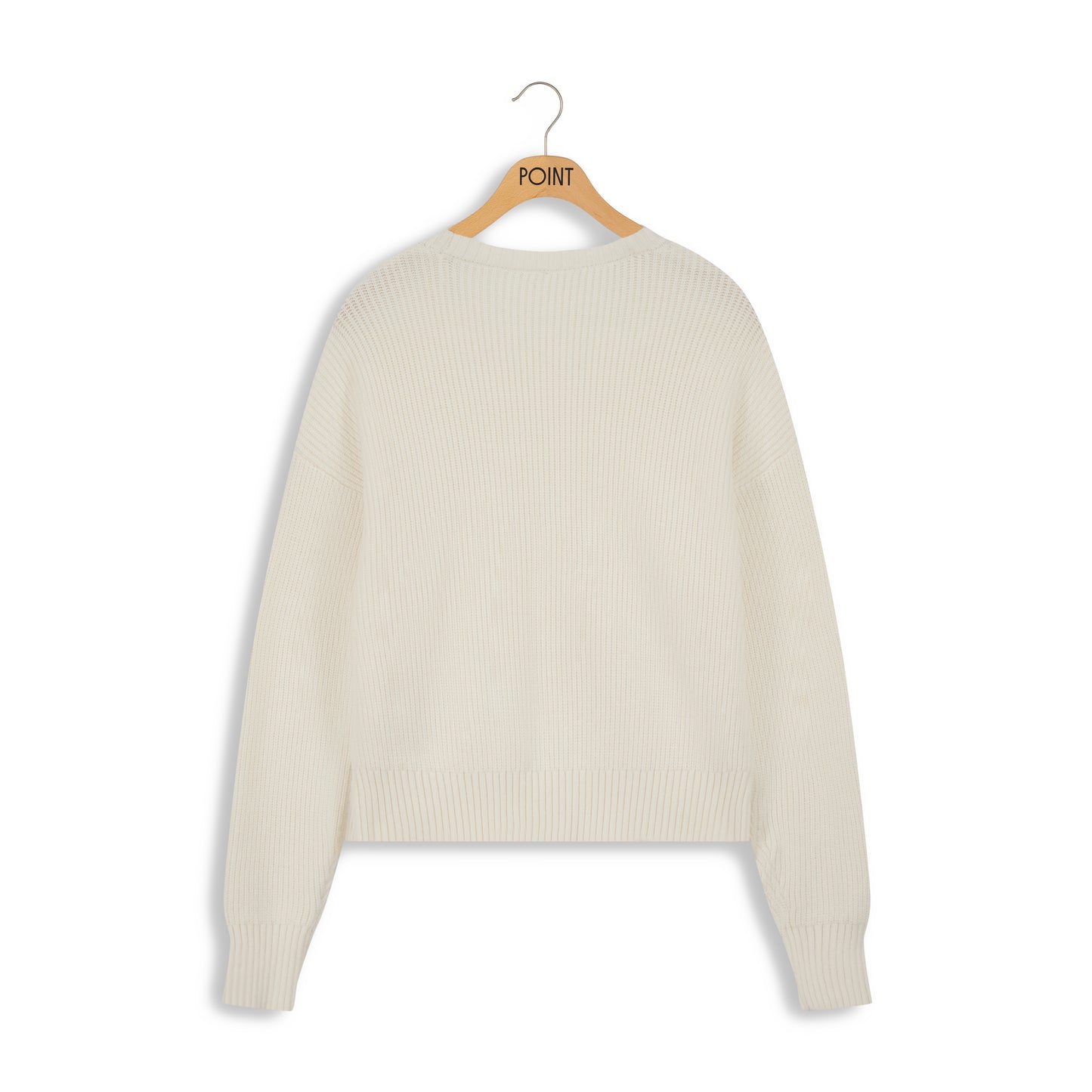 point chunky crew sweater