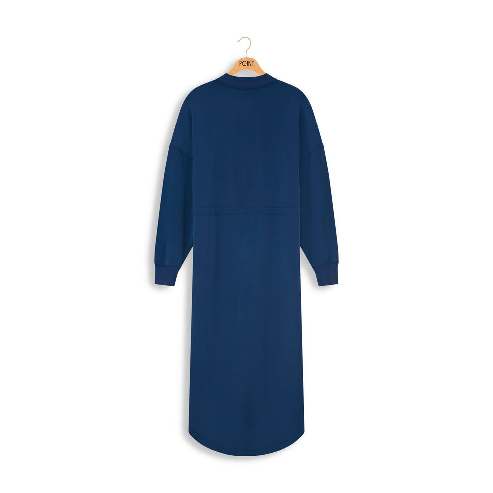 long sleeve sweatshirt dress with pockets Women's Drawstring Hooded Long Sleeve Pocket High Low Curved Hem Oversize  Mini Waffle Casual Sweatshirt Dress