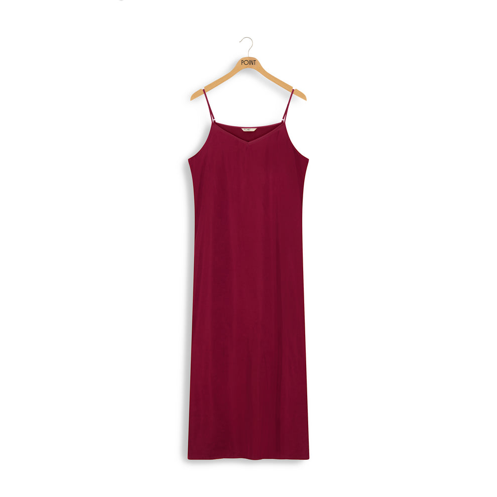 red slip dress midi point suede aline slip dress