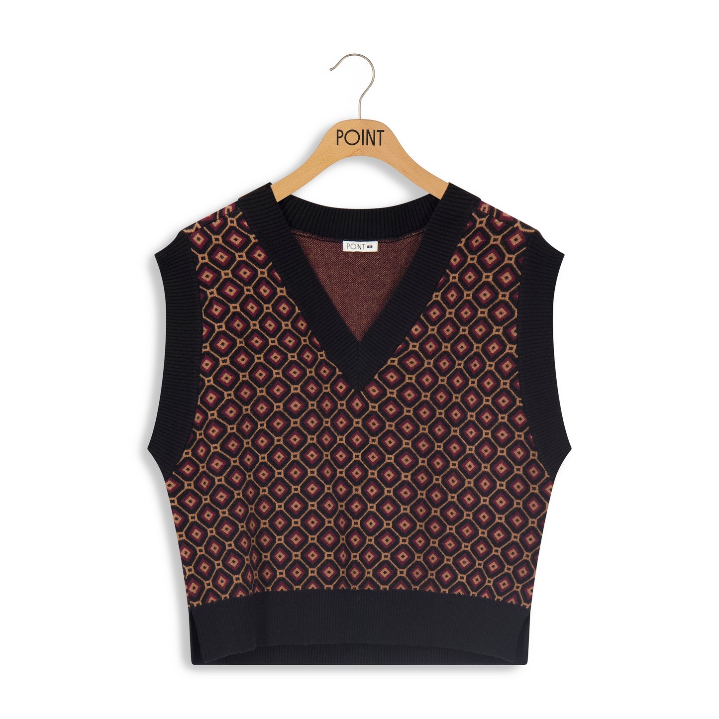 point jacquard vest