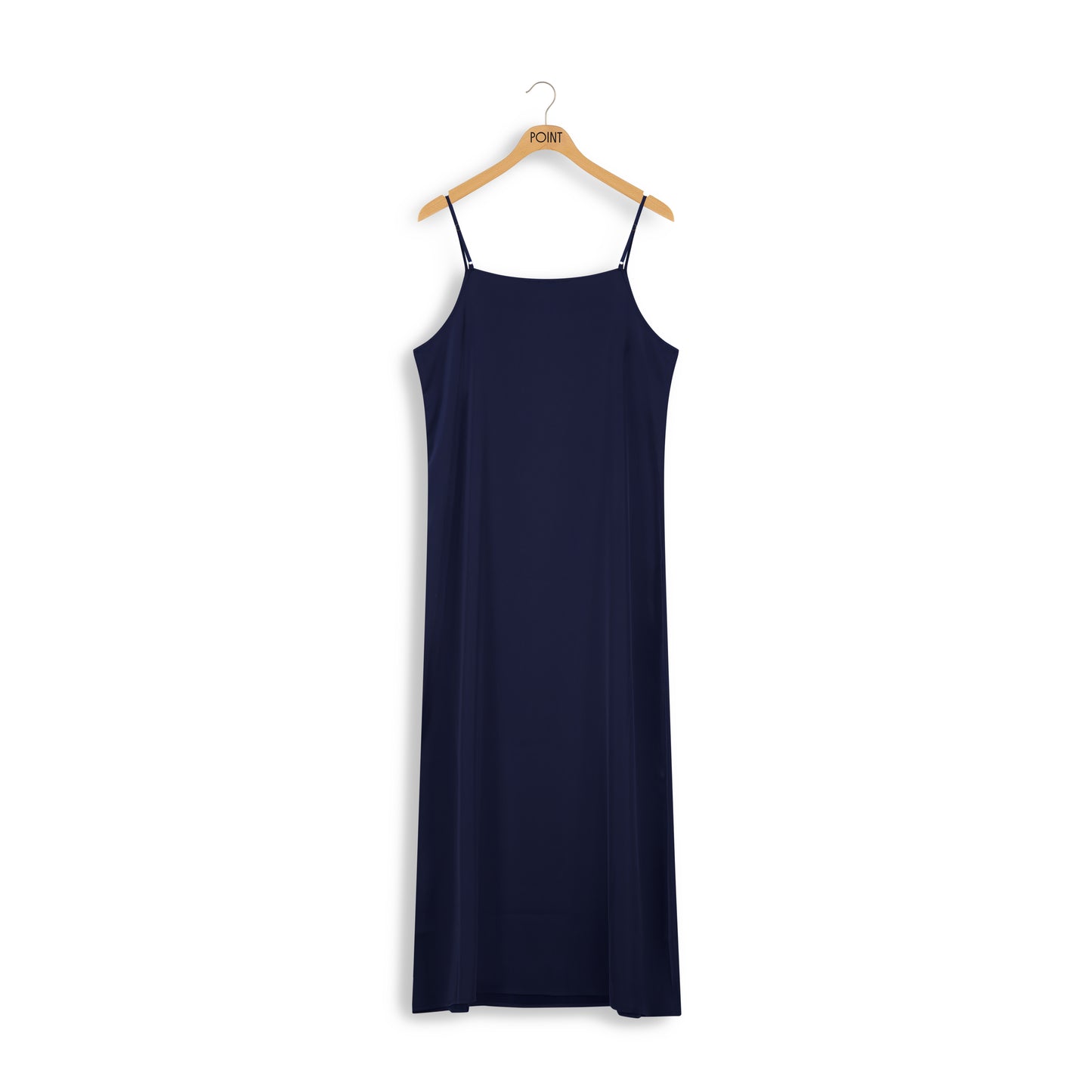 point aline satin slip dress