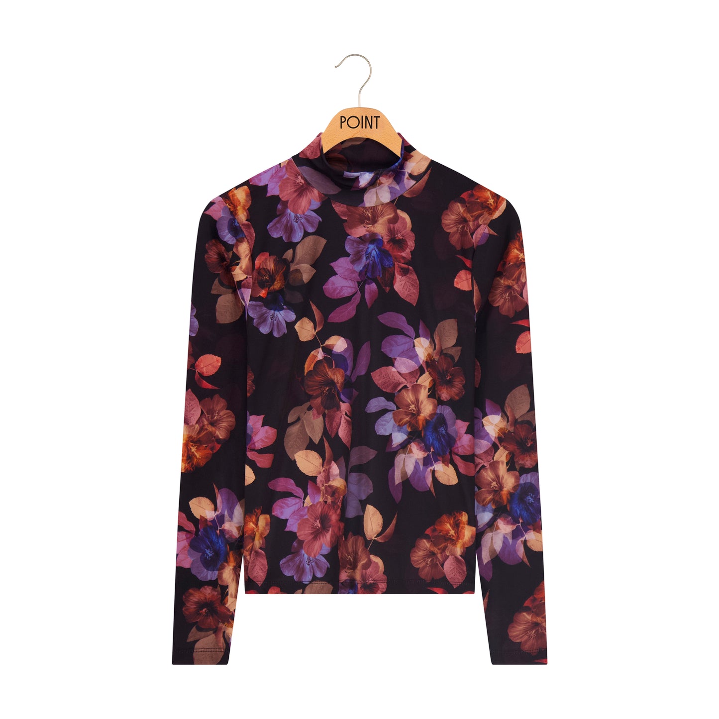 point printed mockneck