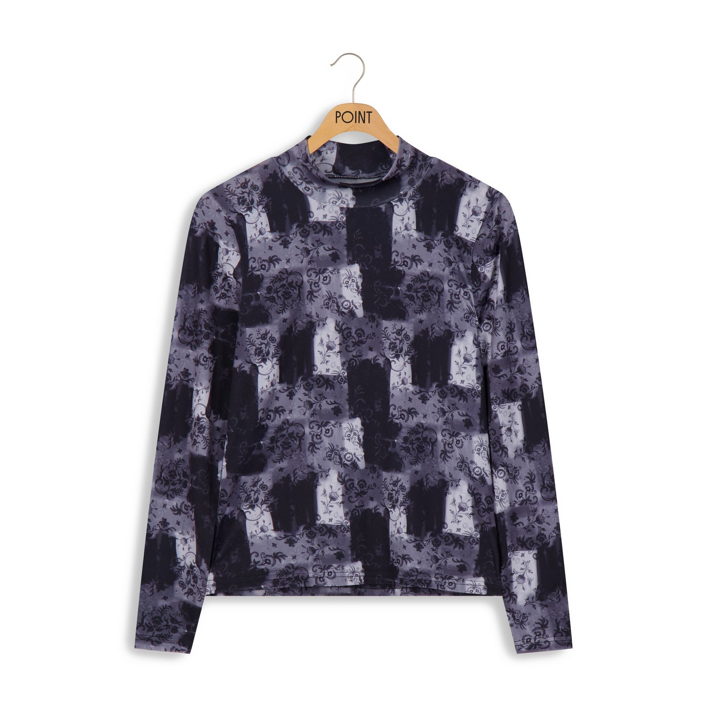 point printed mockneck