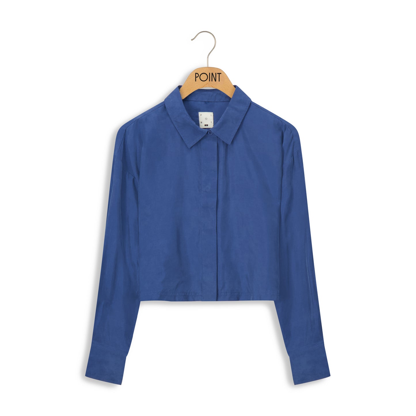 point suede cropped button up