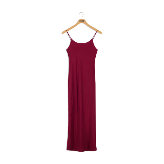 point suede straight slip dress