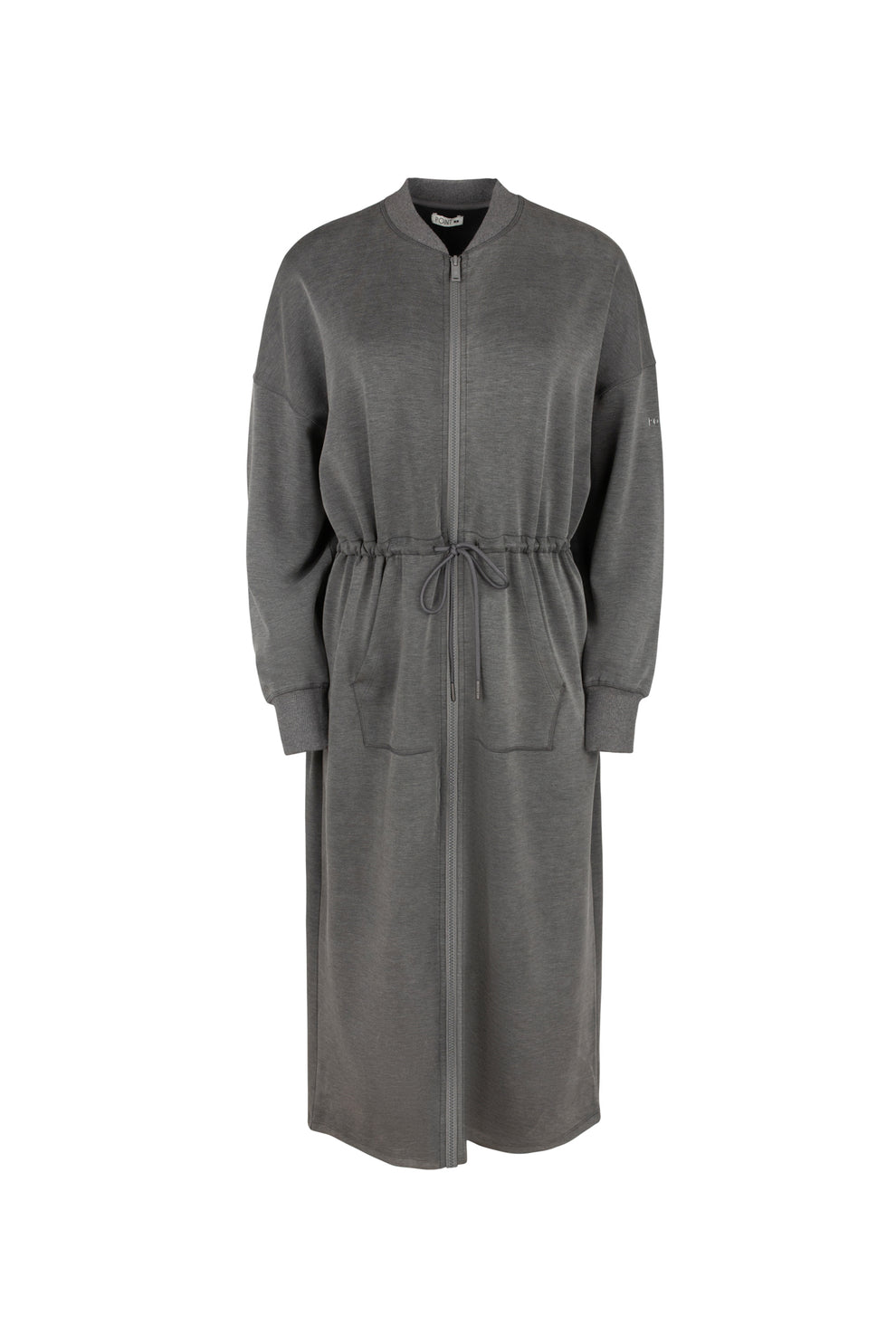 black long sleeve zip up dress Point Zip Up Dress