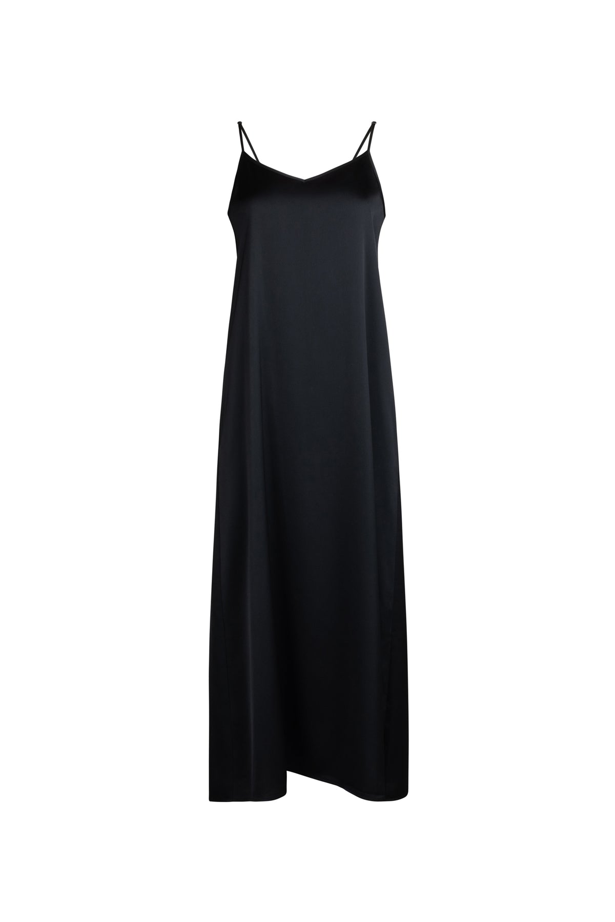 point satin a-line slip dress